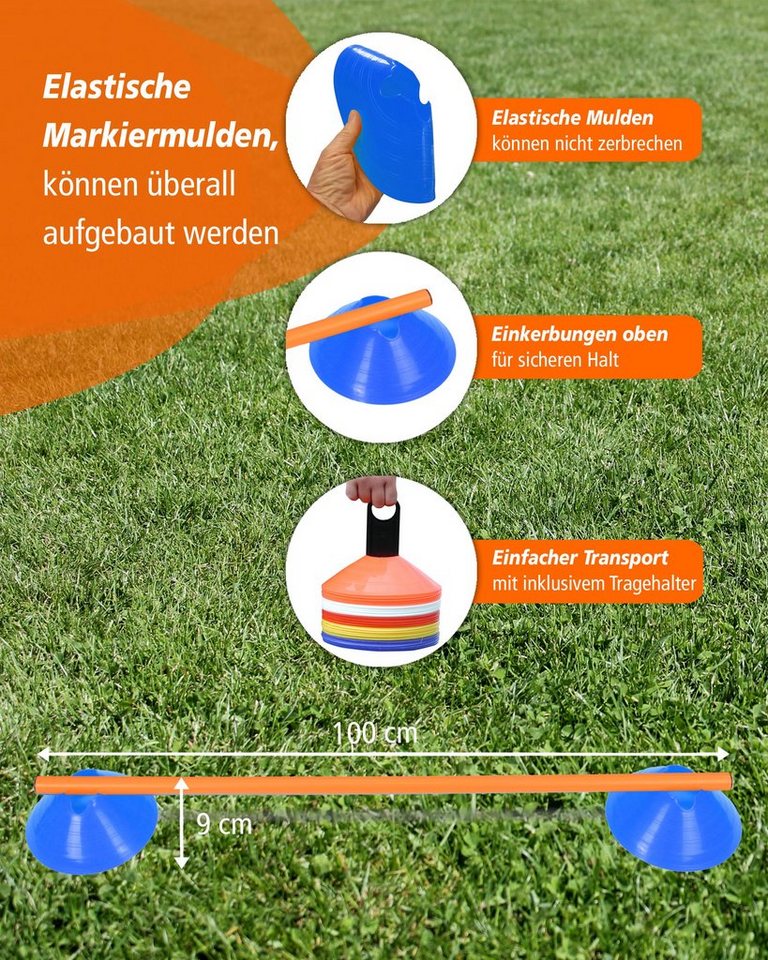Thumbnail - Superhund Agility-Hürde Cavaletti Mini-Hürden 5er Set mit Blauen Markiermulden Stange 100 cm F, Kunststoff