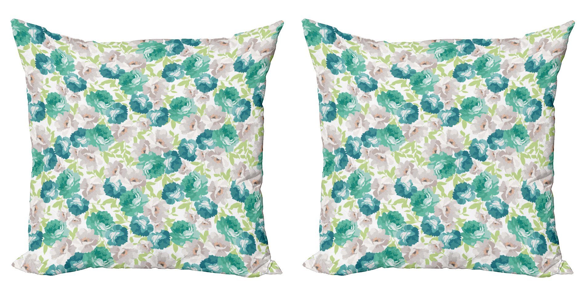 Kissenbezüge Modern Accent Doppelseitiger Digitaldruck, Abakuhaus (2 Stück), Jahrgang Flora-Muster mit Rose