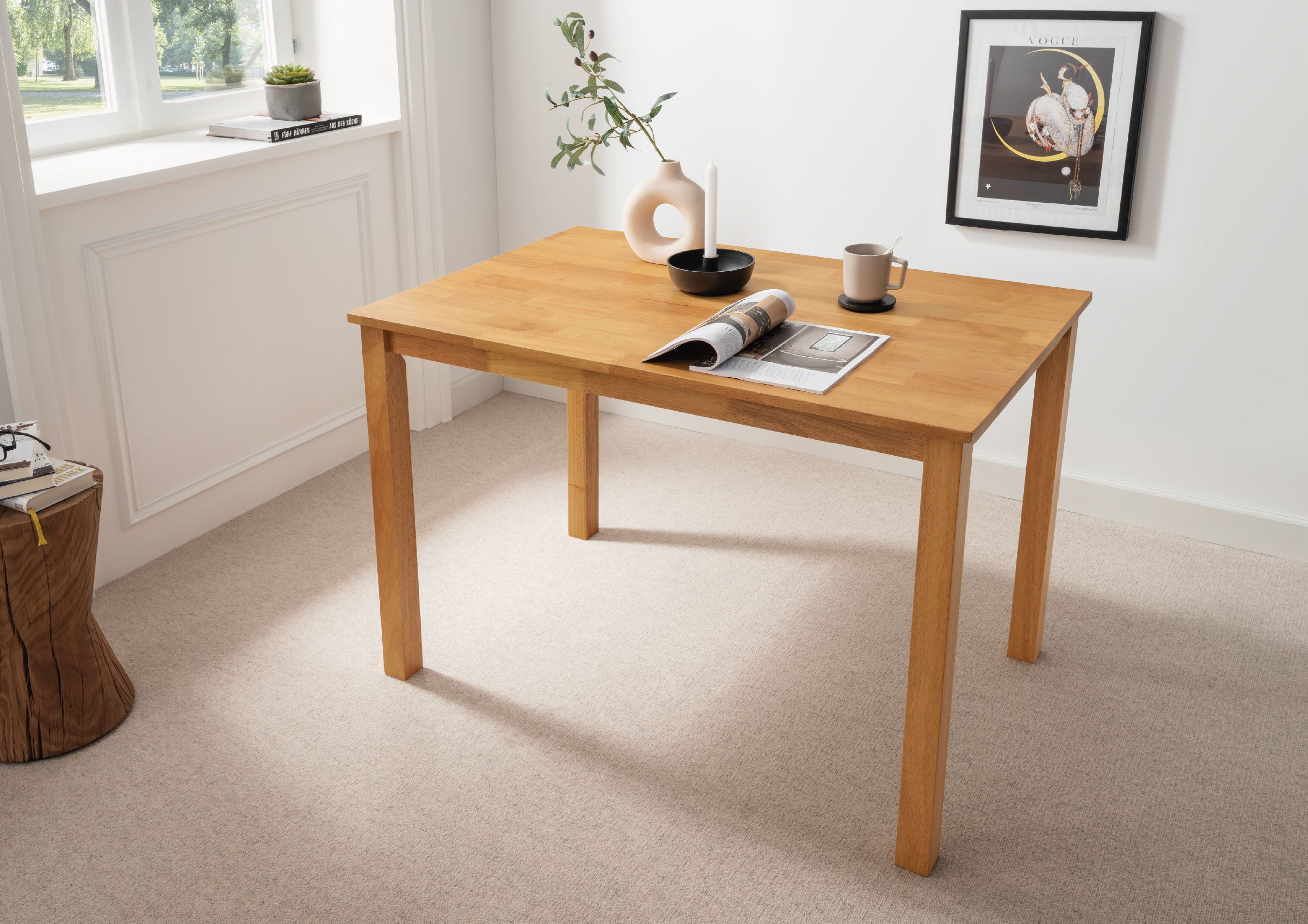 Woodroom Esstisch Kota (Hevea Massivholz, lackiert), Esszimmer Tisch massiv günstig online kaufen