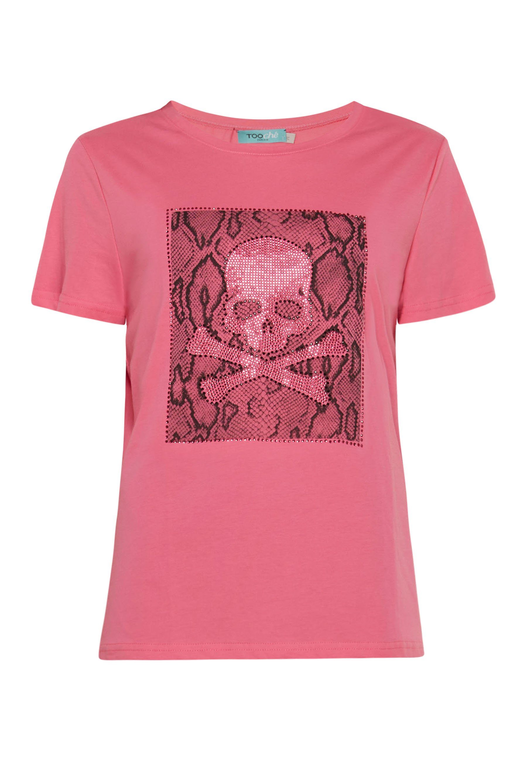 Tooche Print-Shirt T-shirt Totenkopf fuchsia