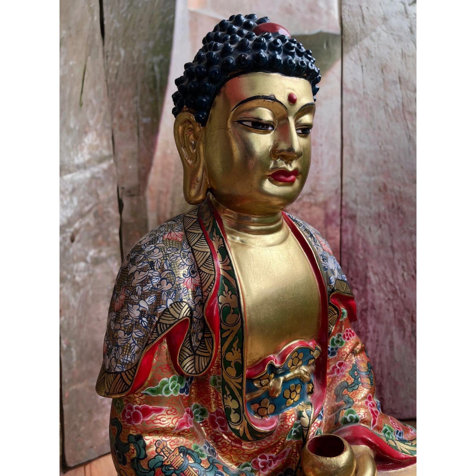 Asien LifeStyle Buddhafigur Buddha Figur Tibet Mudra China Meditations Bronze 