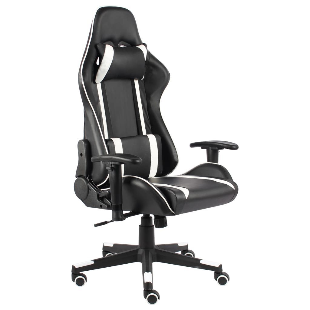 vidaXL Gaming-Stuhl Gaming-Stuhl Drehbar Weiß PVC (1 St) Weiß | Weiß