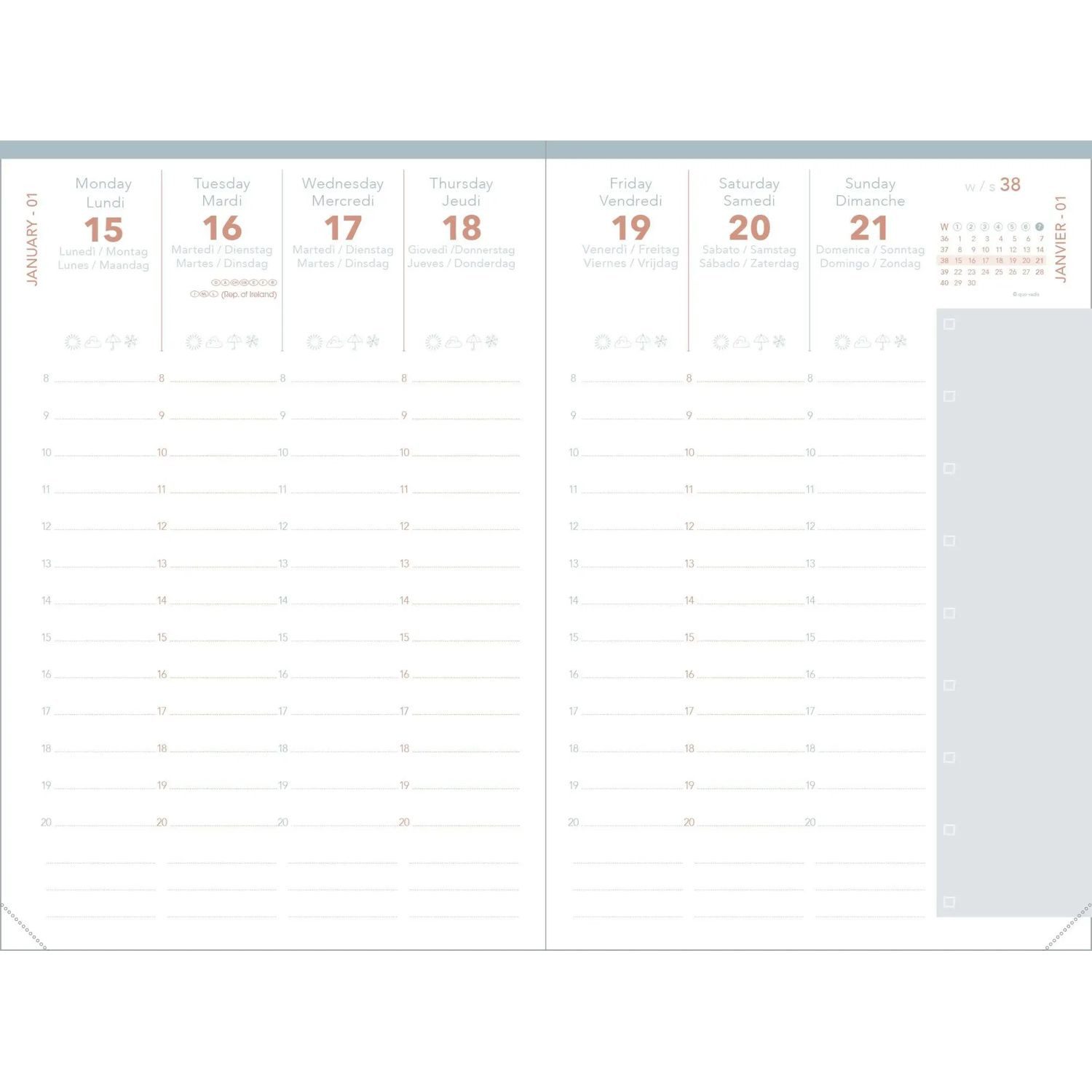 Quo Vadis Lehrerkalender Akademiker Color vz ML Andrea grau 2026 / 2027