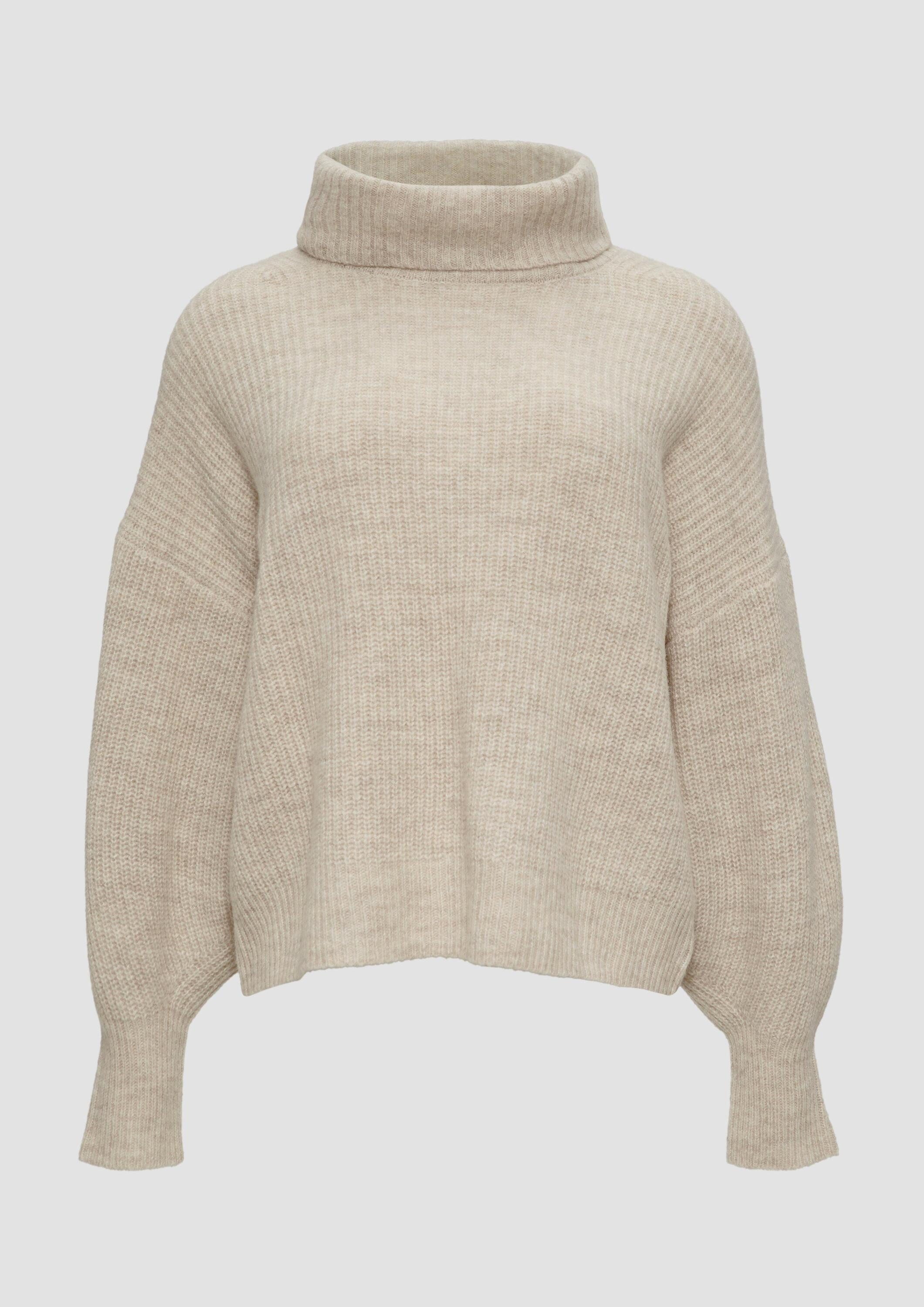 s.Oliver Longpullover Strickpullover Oversized Pullover mit Rollkragen