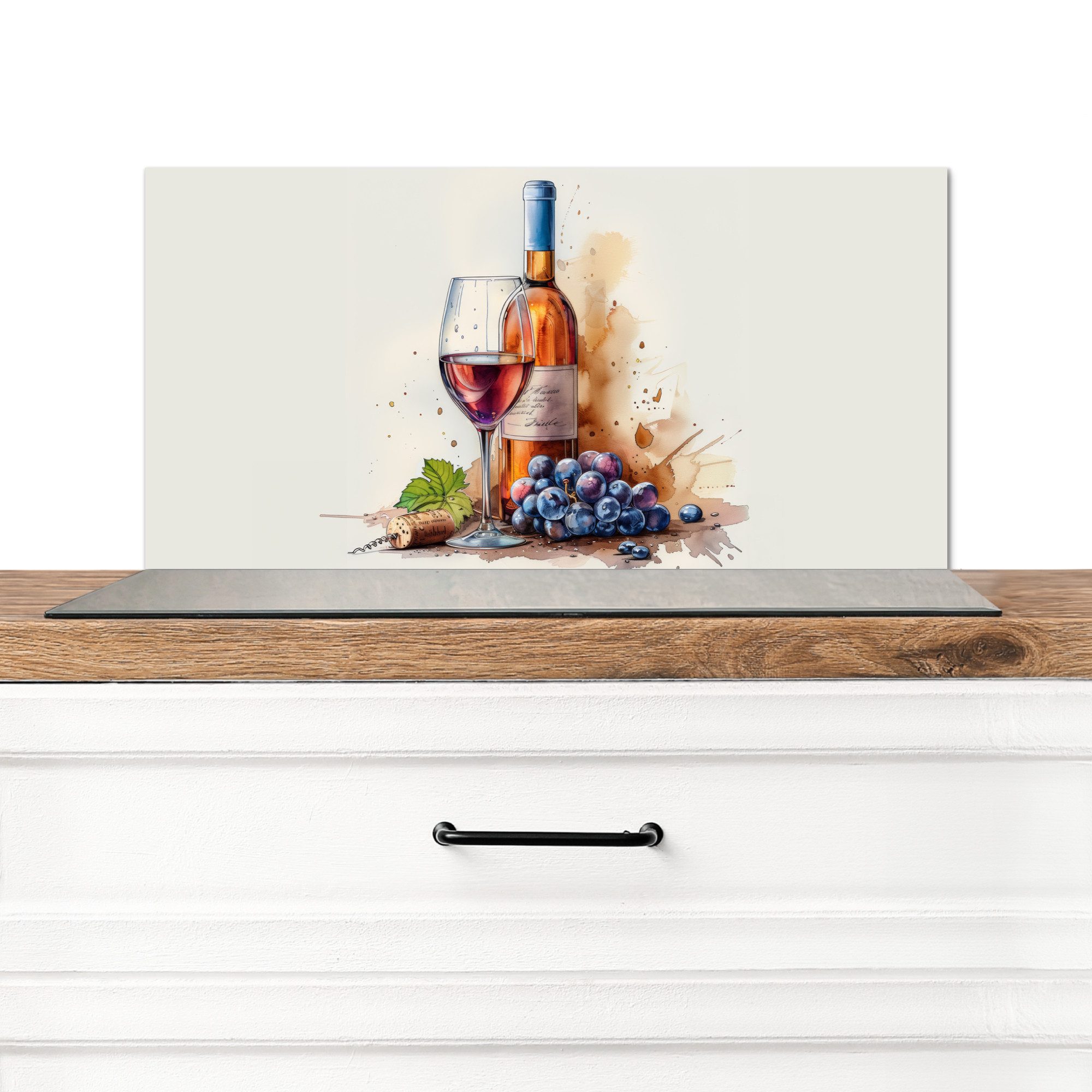 MuchoWow Küchenrückwand Roséwein - Glas - günstig online kaufen