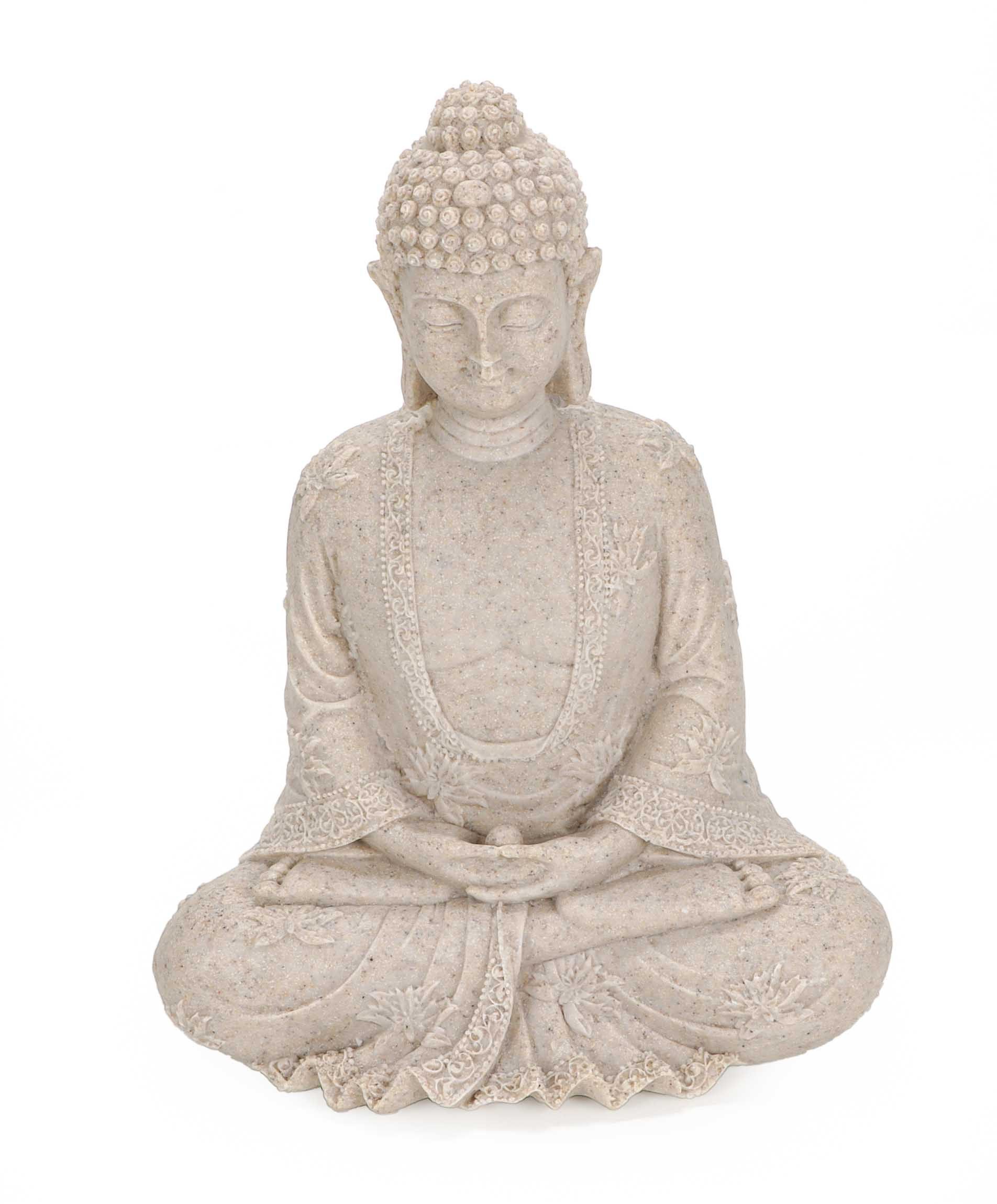 Bubble-Store Buddhafigur Buddha Figur sitzend in Stein-Optik (Buddha Figur 23 cm, 1 St., Buddha im Lotussitz), Buddha Dekofigur