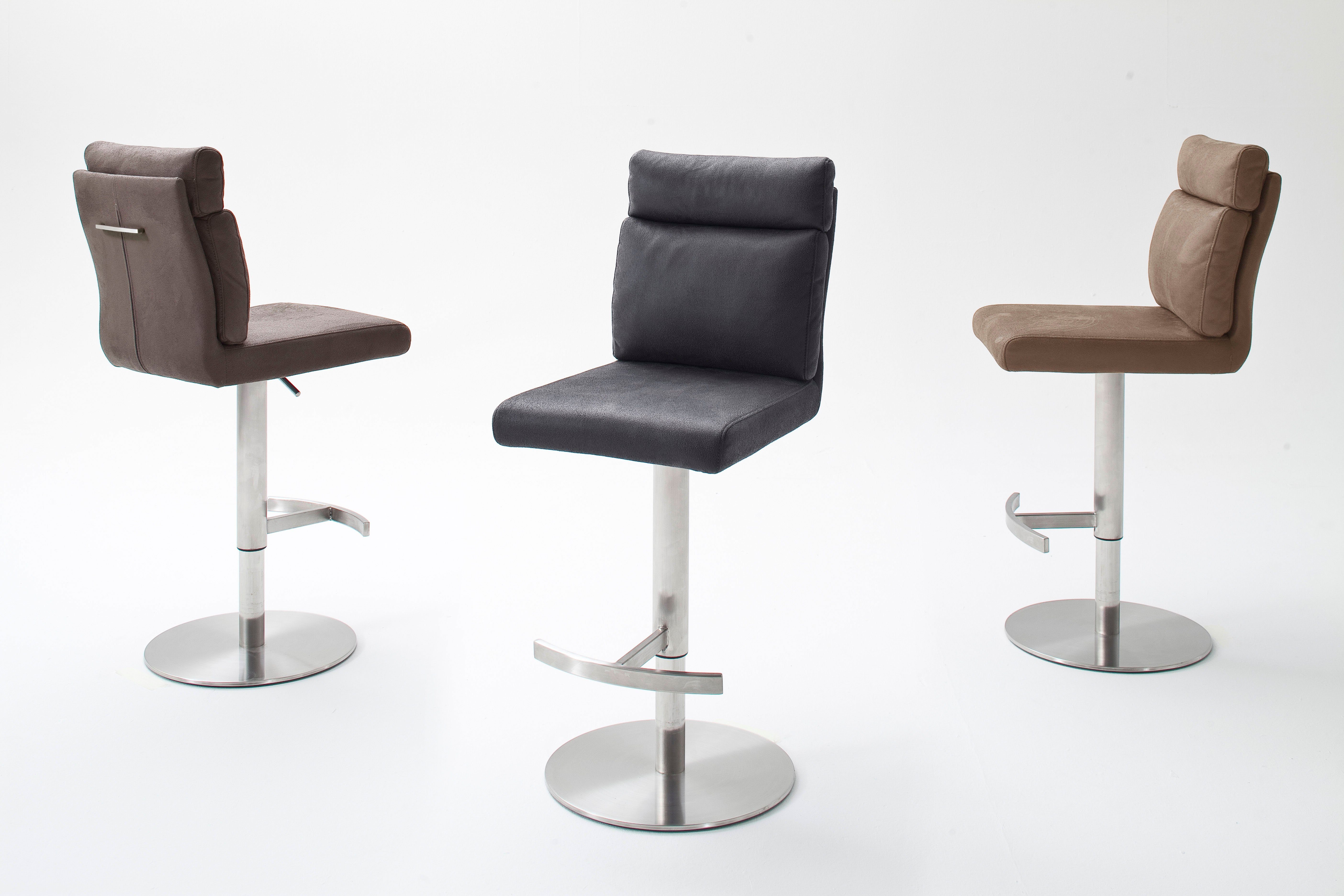 MCA furniture Bistrostuhl RABEA Barstuhl mit Griff, Bodenplatte rund, 360° drehbar, Sitzhöhe einstellbar von 53-78 cm