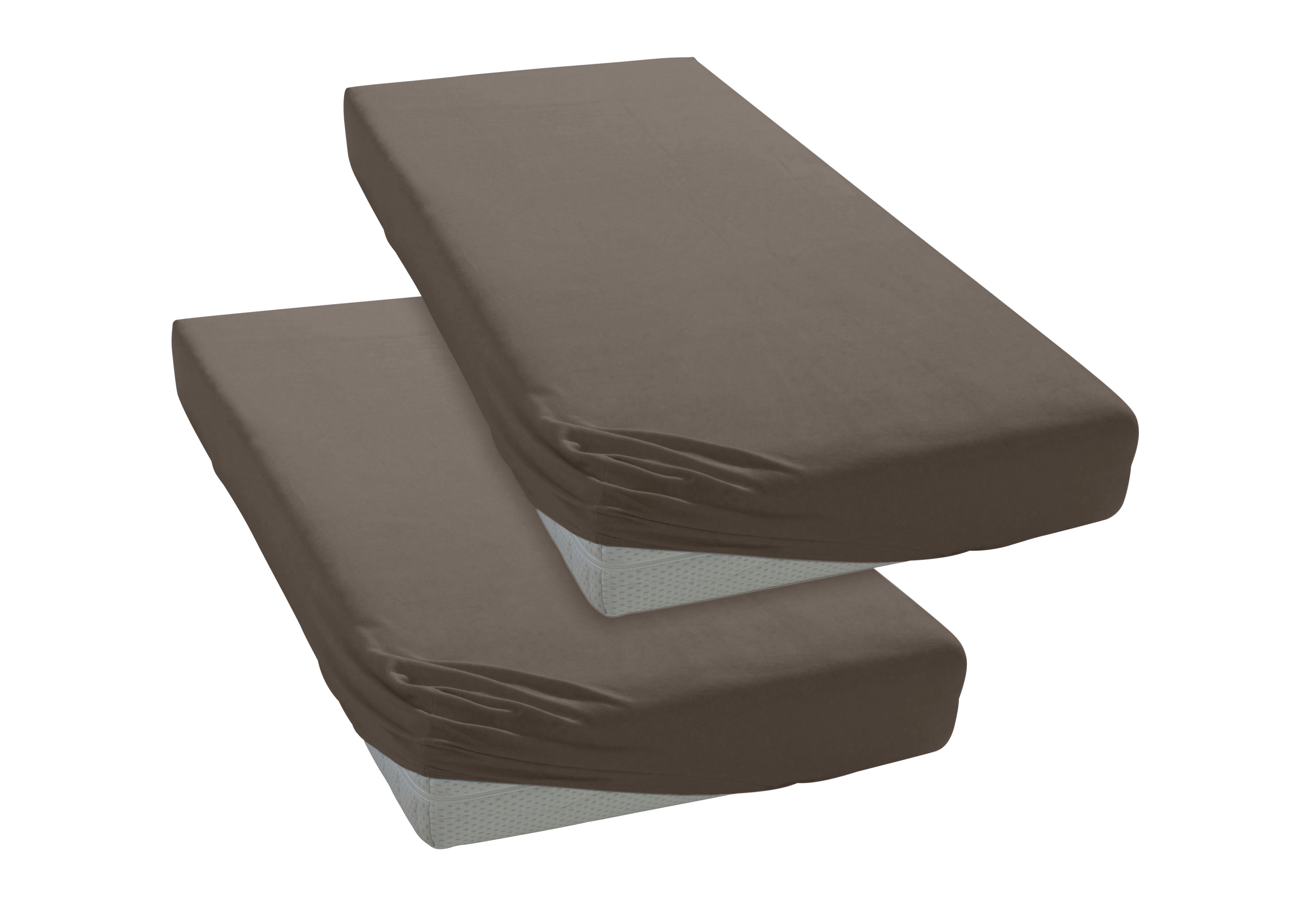 my home Натяжные простыни PAPRIKA, Microfaser-Jersey, Gummizug: rundum, (2 Stück), Bettlaken, Laken, in zwei Qualitäten: Fleece & Jersey, 100% Polyester