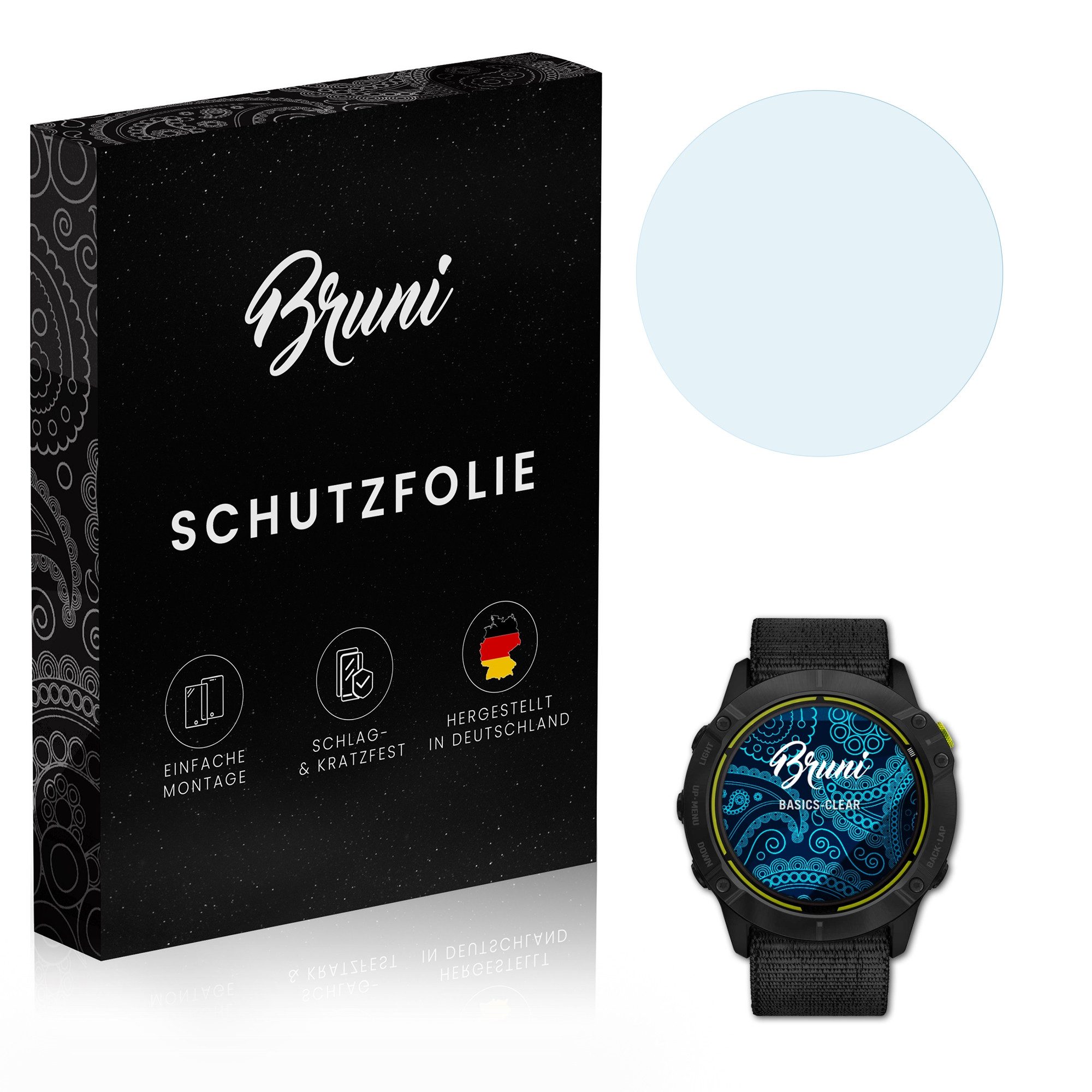 Bruni Schutzfolie Glasklare Displayschutzfolie für Garmin Enduro, (2 Folien), praktisch unsichtbar