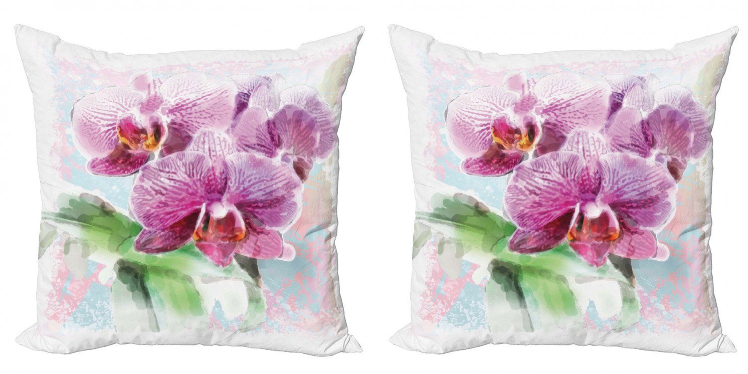 Kissenbezüge Modern Accent Doppelseitiger Digitaldruck, Abakuhaus (2 Stück), Orchideen Posy hawaiianischer Pflanzen Kunst