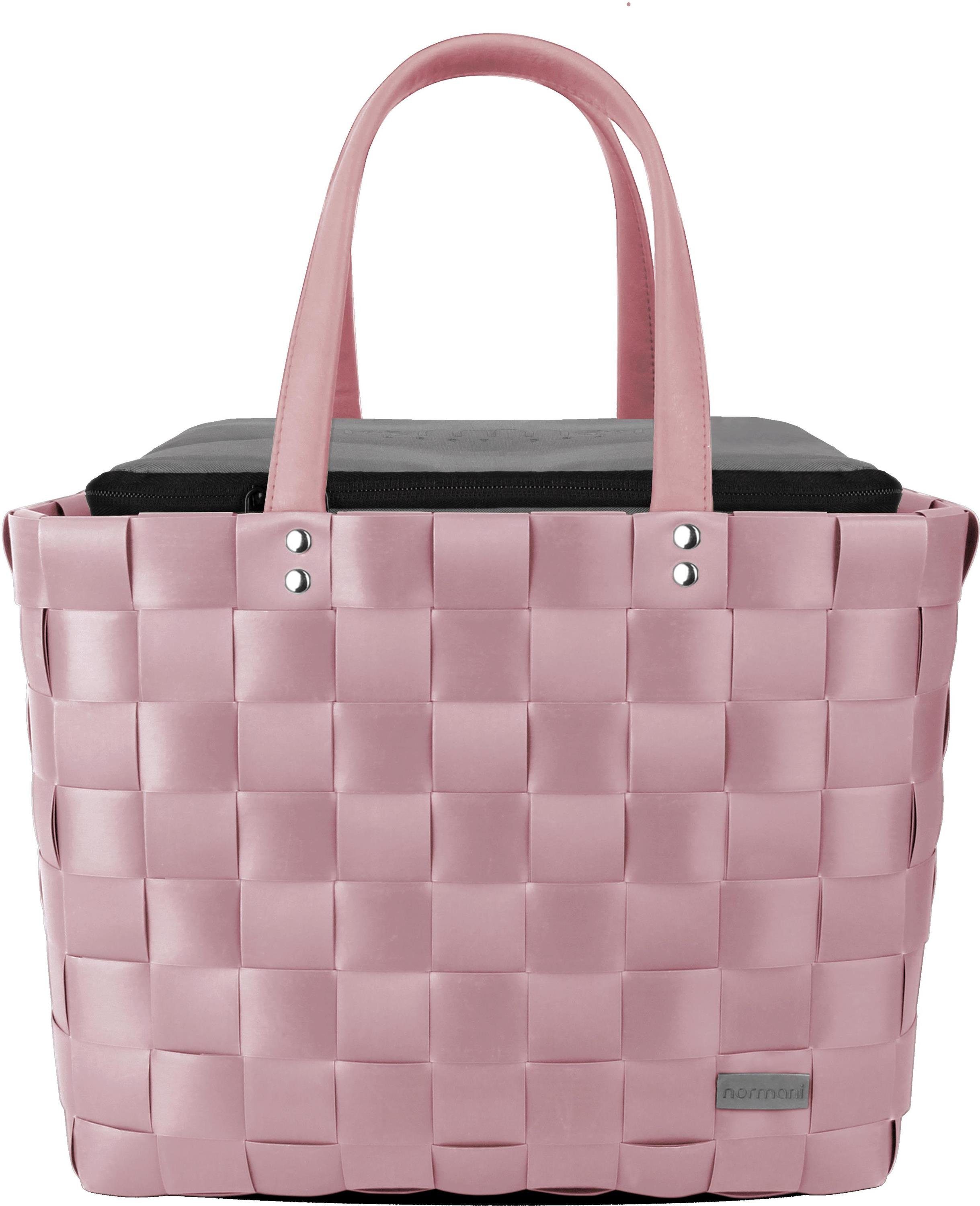 normani Einkaufskorb Flechtkorb mit großer Kühltasche, 20 l, Picknicktasche mit großer Kühlbox