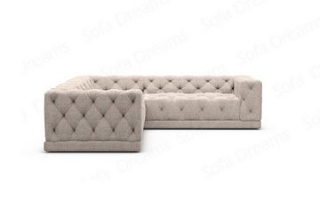 Sofa Dreams Ecksofa Polster Strukturstoff Stoff Sofa Palma L Form Stoffsofa, Loungesofa, Chesterfield Stil