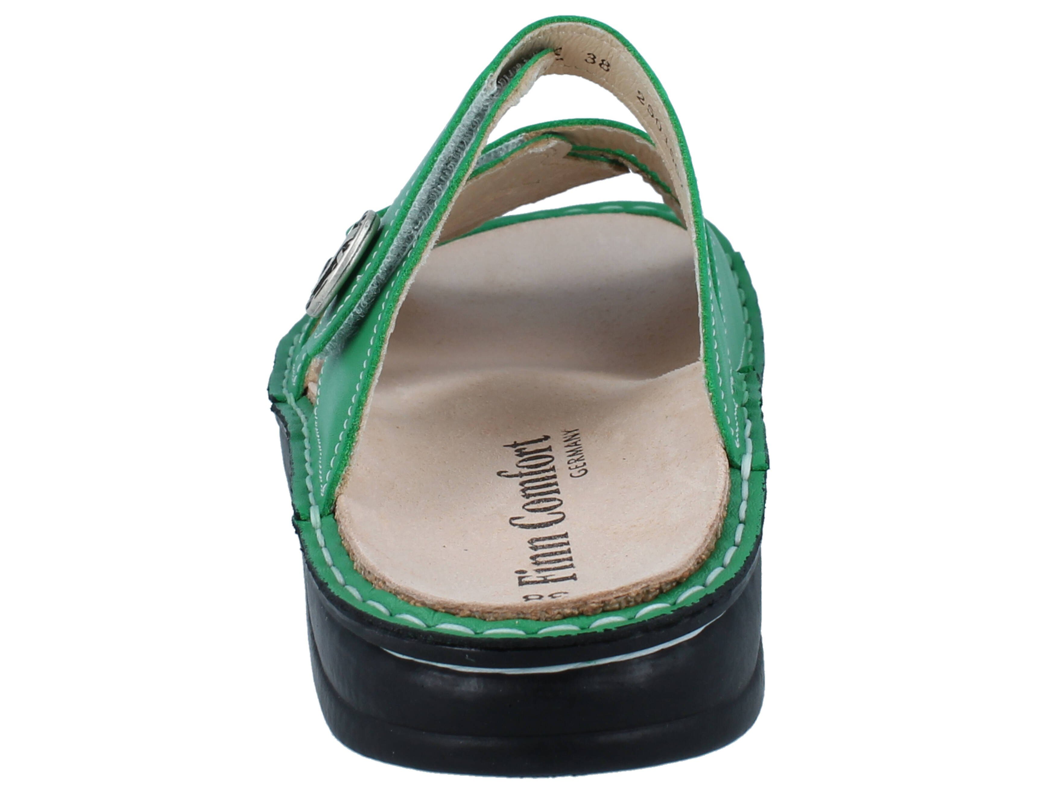 Finn Comfort FINN COMFORT Agueda Damen Pantolette grün Glattleder - Größe: 38 Pantolette Wechselfußbett