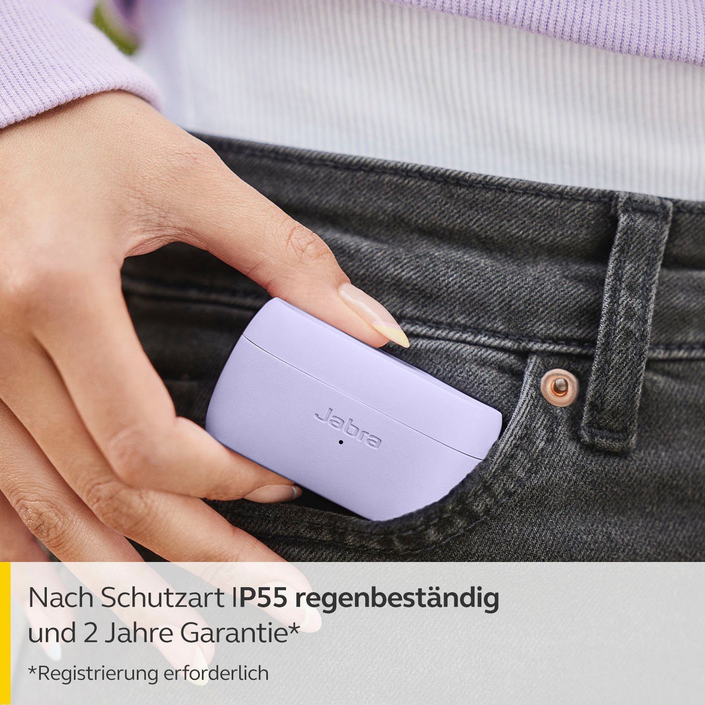 In-Ear-Kopfhörer (Geräuschisolierung, Google Alexa, 3 Elite Assistant, lila Bluetooth) Siri, Jabra