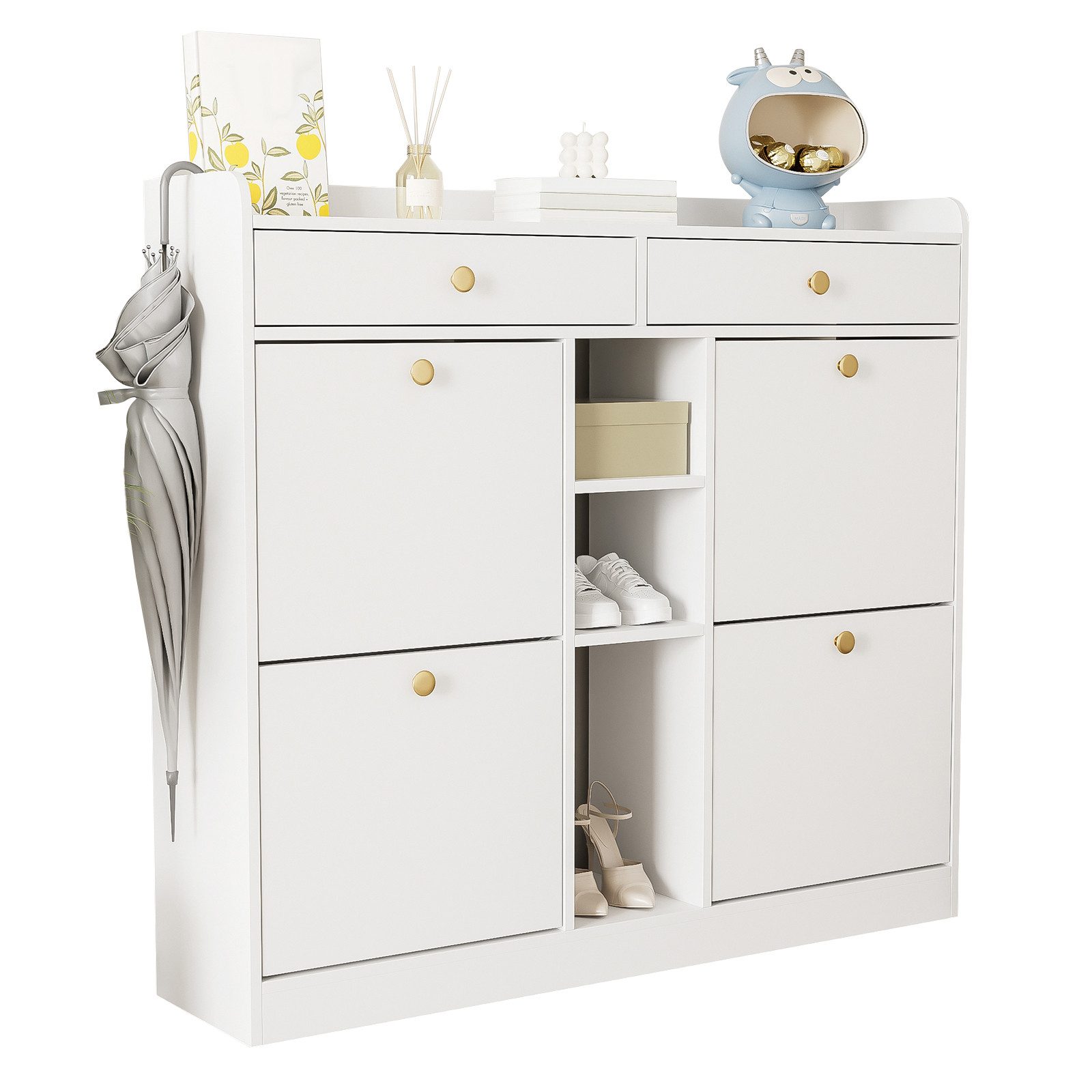 Yorbay Schuhschrank mit 4 Klapptüren & günstig online kaufen