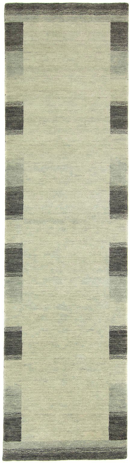 Wollteppich Gabbeh Teppich handgewebt silber, morgenland, rechteckig, Höhe: 8 mm, Kurzflor