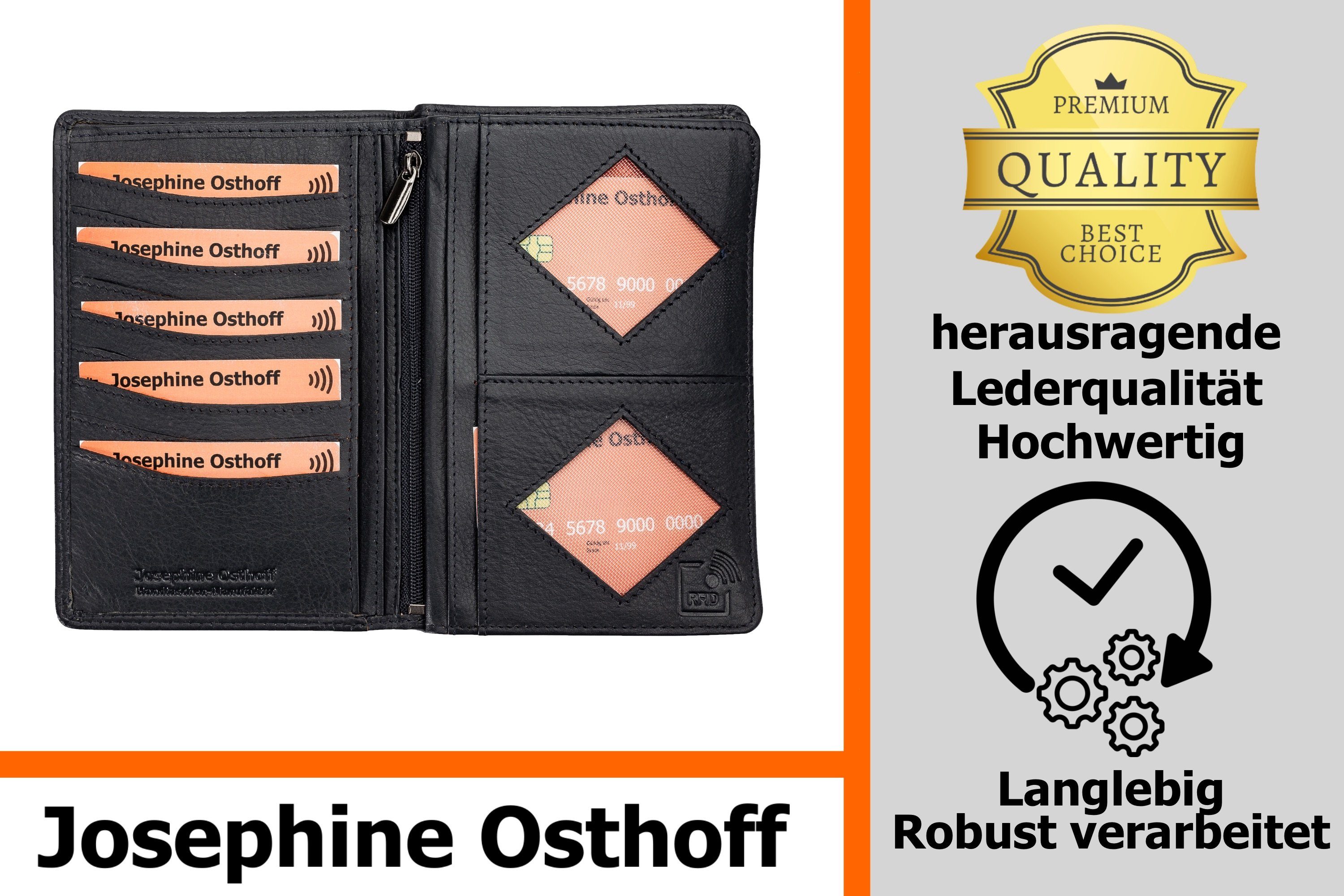 schwarz Josephine Brieftasche Brieftasche Osthoff