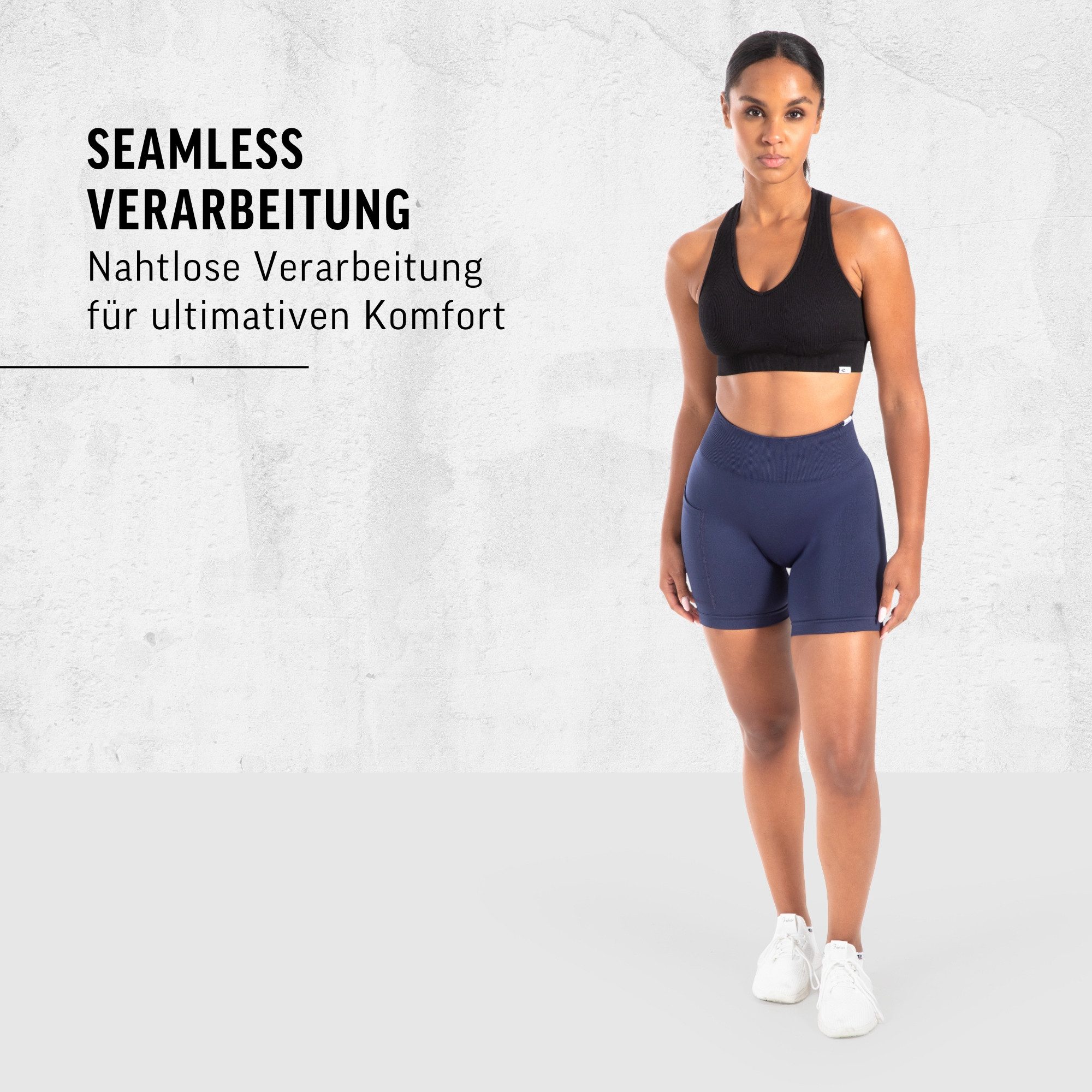 Smilodox Shorts Temmy, Kurze Sport Hose mit Pocket und Kontur, breiter Bund optimaler Halt, elastisch, figurbetonend, Gym Jogging Alltag