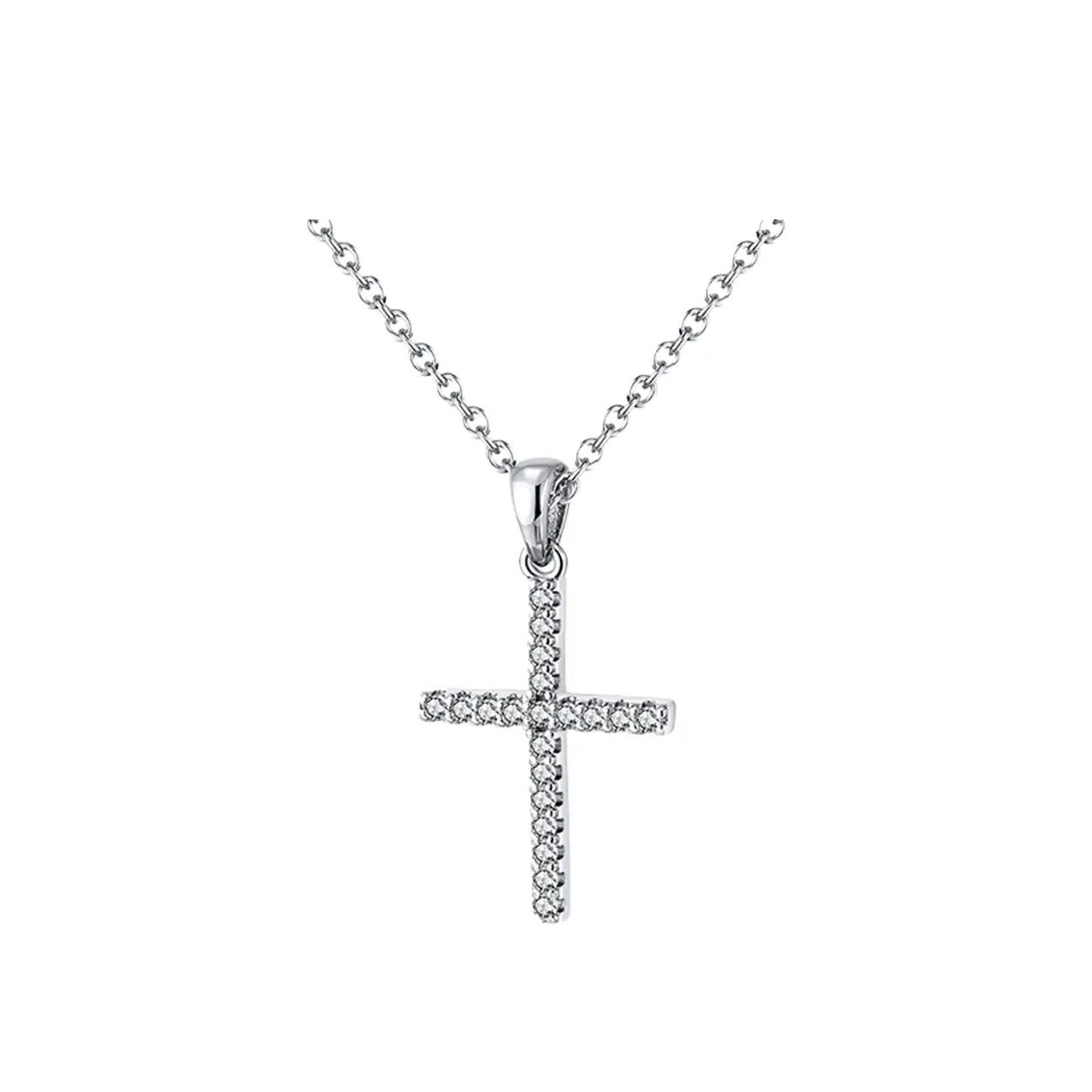 Kette mit Anhänger Suzan Gold® 925 Silber Kreuzkette für Damen mit Zirkonia Kreuzanhänger
