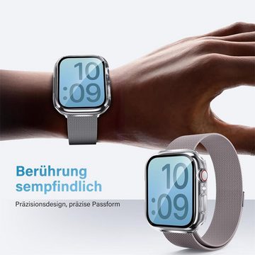 CoolGadget Smartwatch-Hülle Silikon Full TPU Cover mit Displayschutz 4,5 cm, Schutzhülle 45mm für Apple Watch Series 7 8 9