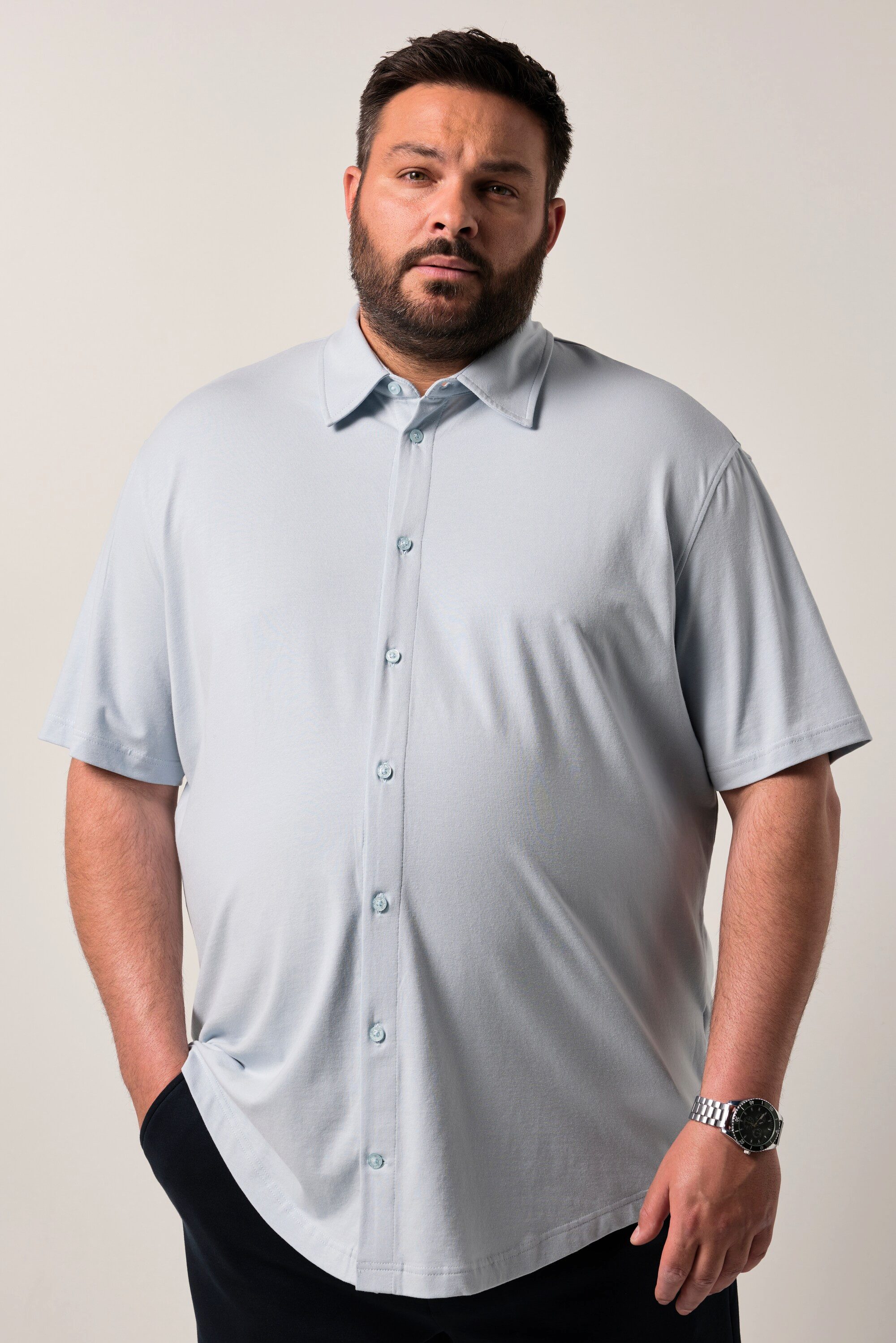 Kurzarmhemd Men+ Business-Jerseyhemd FLEXLASTIC® Halbarm