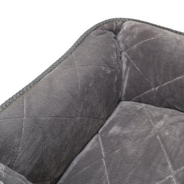 ib style Tierkissen Happy Milo L 100x80cm Grau, Körbchen - mit Reißverschluss - Anti-Rutsch Unterseite