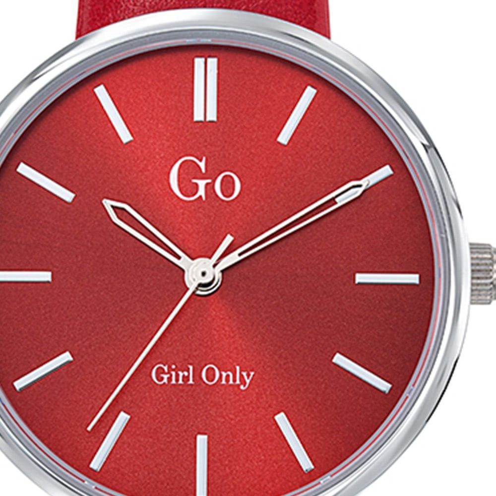 Girl Only Quarzuhr Girl Only Damen Armbanduhr rot, (Analoguhr), Damenuhr GO rot, mittel (ca. 32mm) Lederarmband, Casual-Style