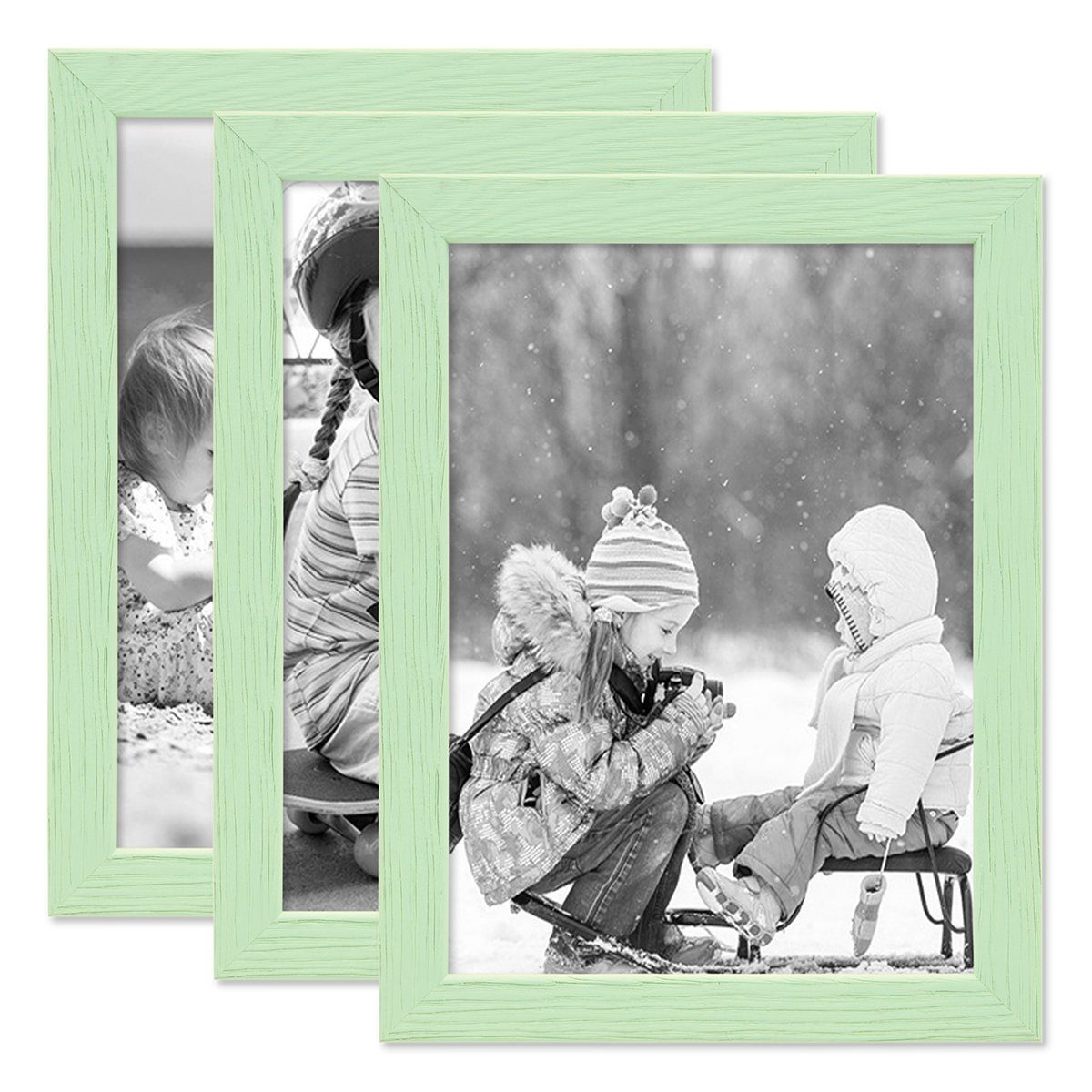 PHOTOLINI Bilderrahmen 3er Set Massivholz-Rahmen - günstig online kaufen