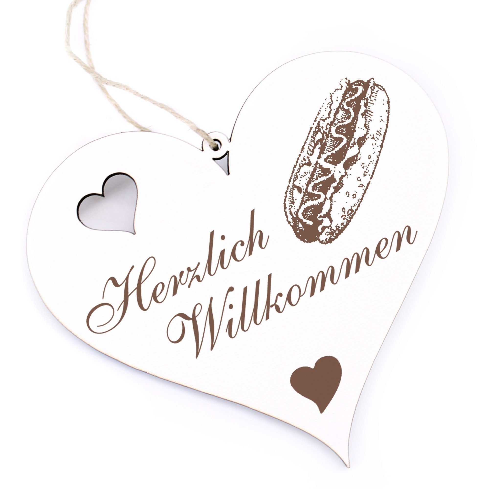 Dekolando Hängedekoration Herzlich Willkommen - Hotdog - 13x12cm