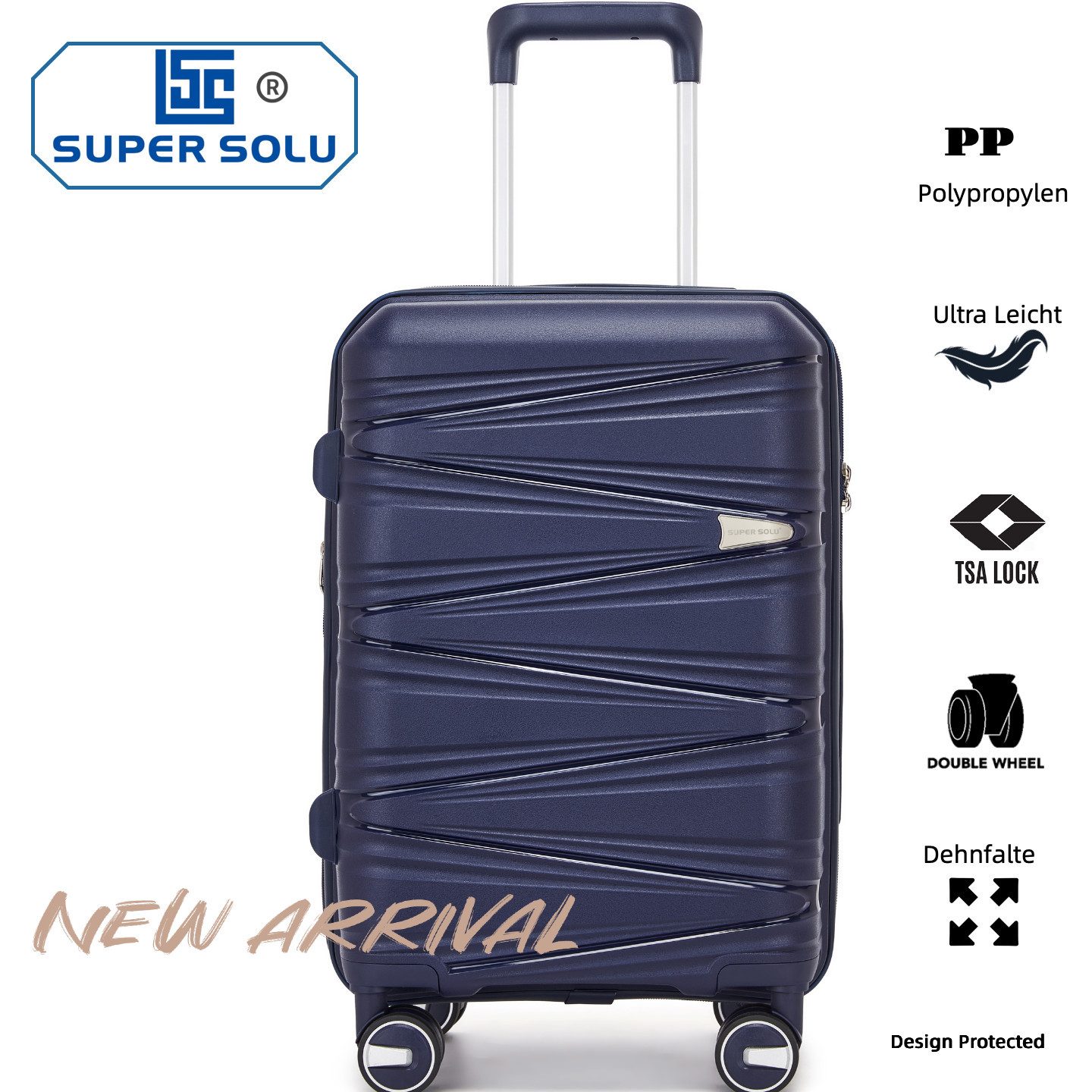 Super Solu Hartschalen-Trolley 20 Zoll Hartschalenkoffer aus Polypropylen, günstig online kaufen