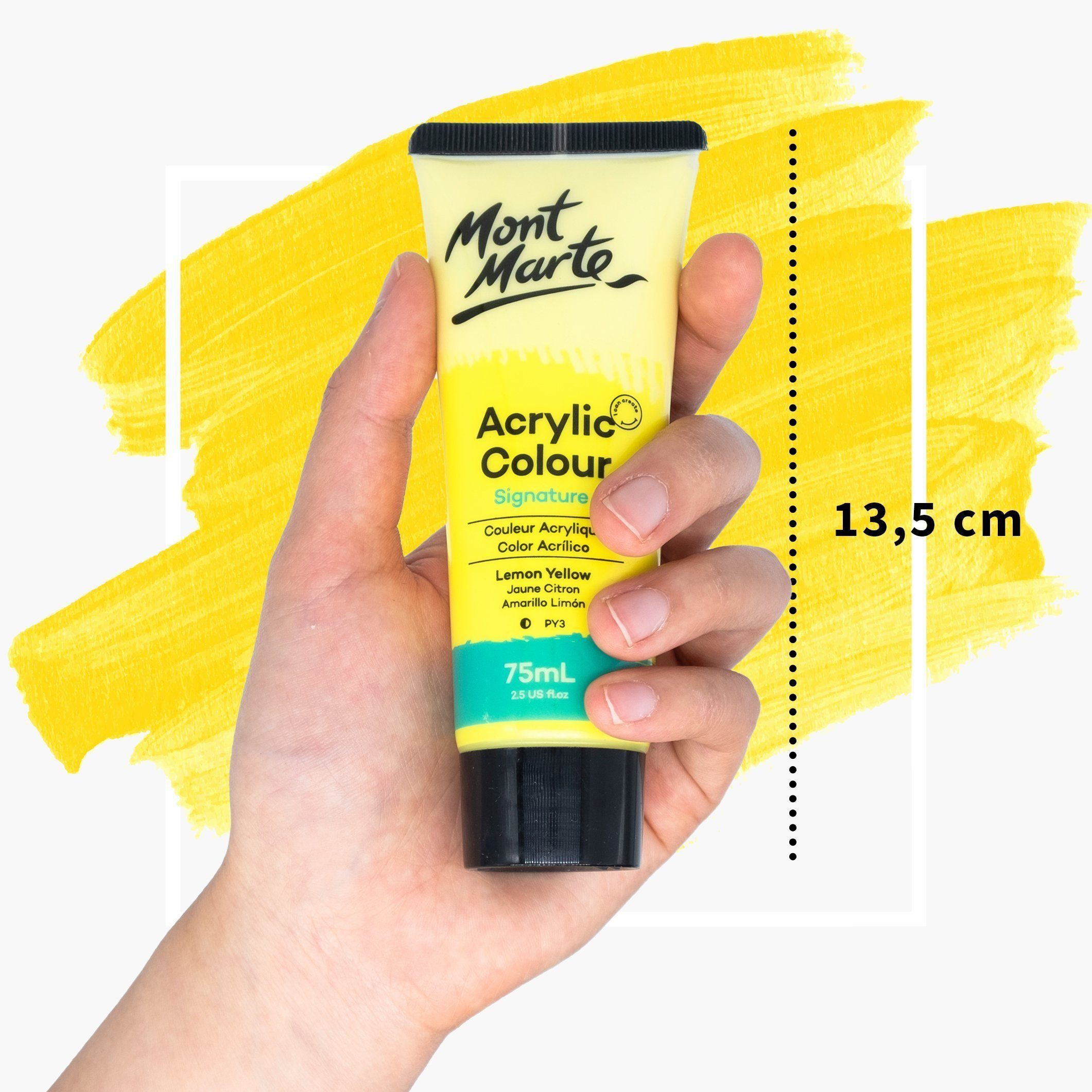 Mont Marte Acrylfarbe Set - wählbar aus 12 oder 24 Farben x in je 75 ml Tuben, wasserbasiert, ideal für Leinwand, Holz, Stein & kreative Projekte