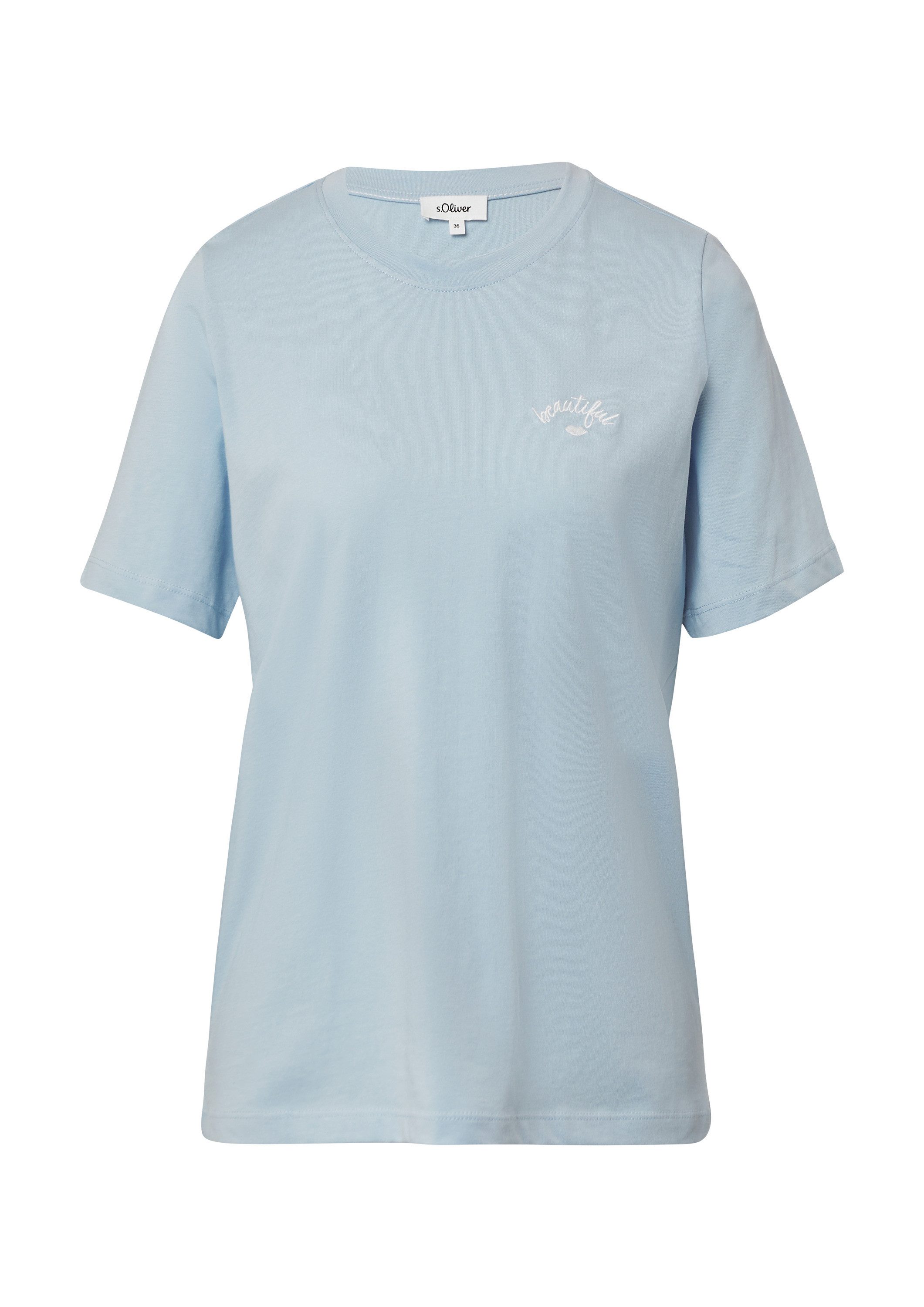 s.Oliver Kurzarmshirt T-Shirt Jerseyshirt aus Baumwolle mit Stickerei günstig online kaufen