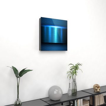 Primedeco Schlüsselkasten Magnetpinnwand mit Glasfront Metall Textur Blau (1 St)