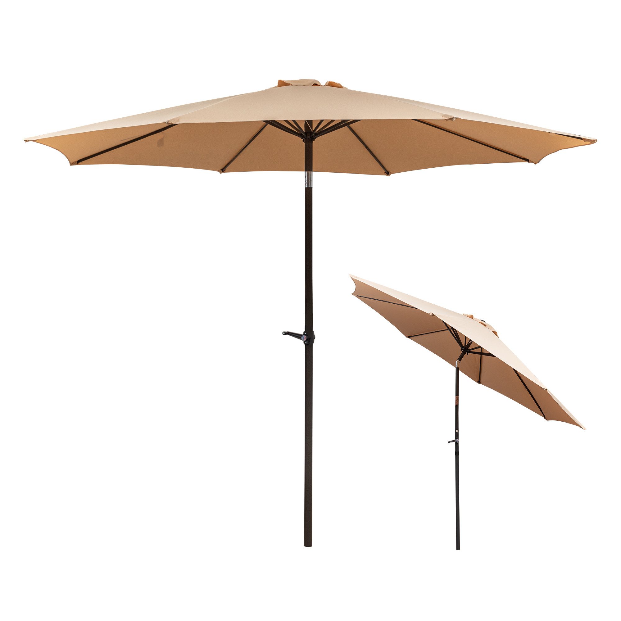 CHICFURN Sonnenschirm beidseitig neigbar – leichtes Aluminium-Modell, LxB: 300x300 cm, Packung, Ø 300 cm knickbar, für Balkon, Garten, Strand, Outdoor