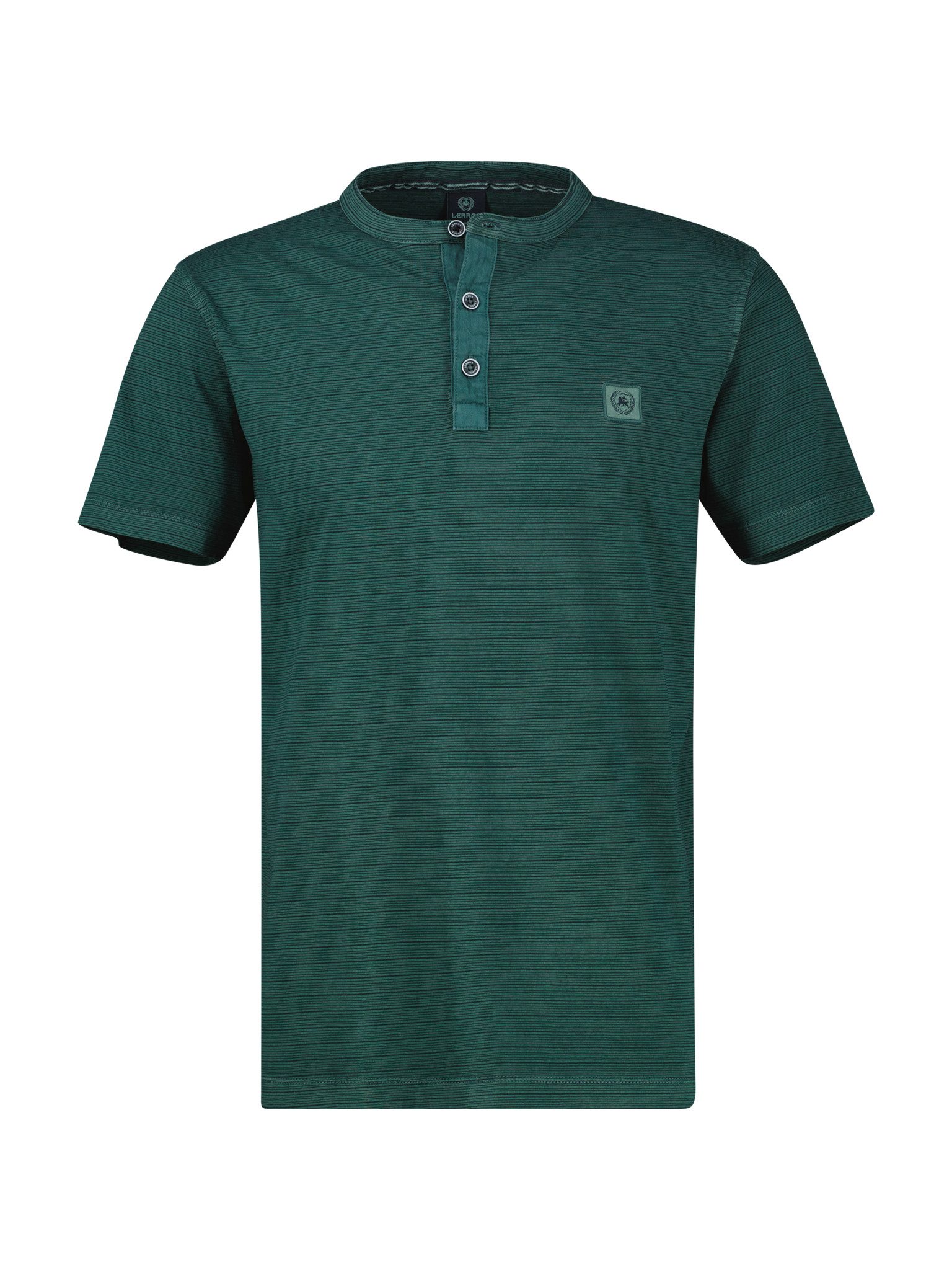 LERROS Kurzarmshirt mit Serafino-Kragen – Bild 3 von 4