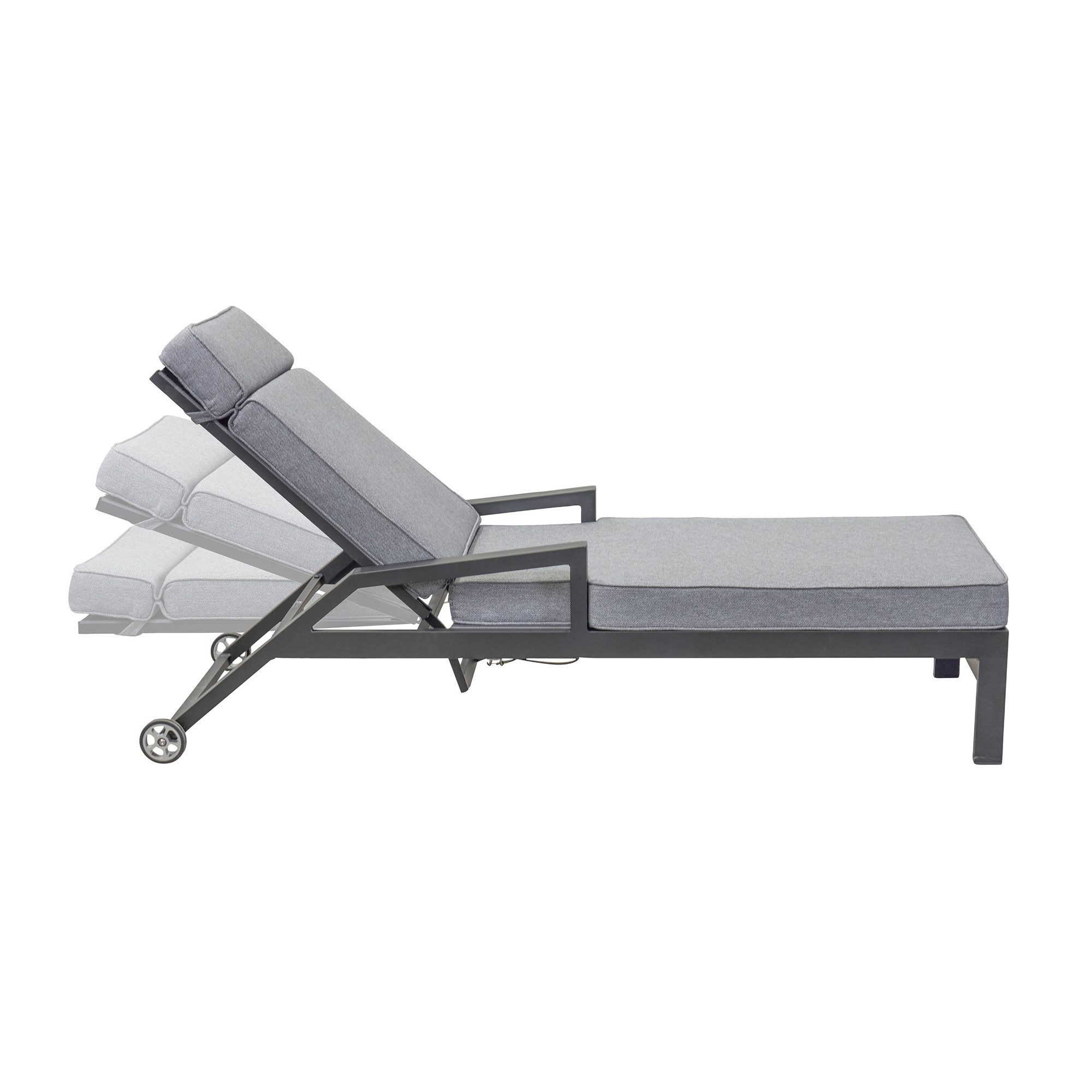 L.C. Wholesaler GmbH Gartenliege SONDRINO, Aluminiumgestell, mit Rollen, verstellbar