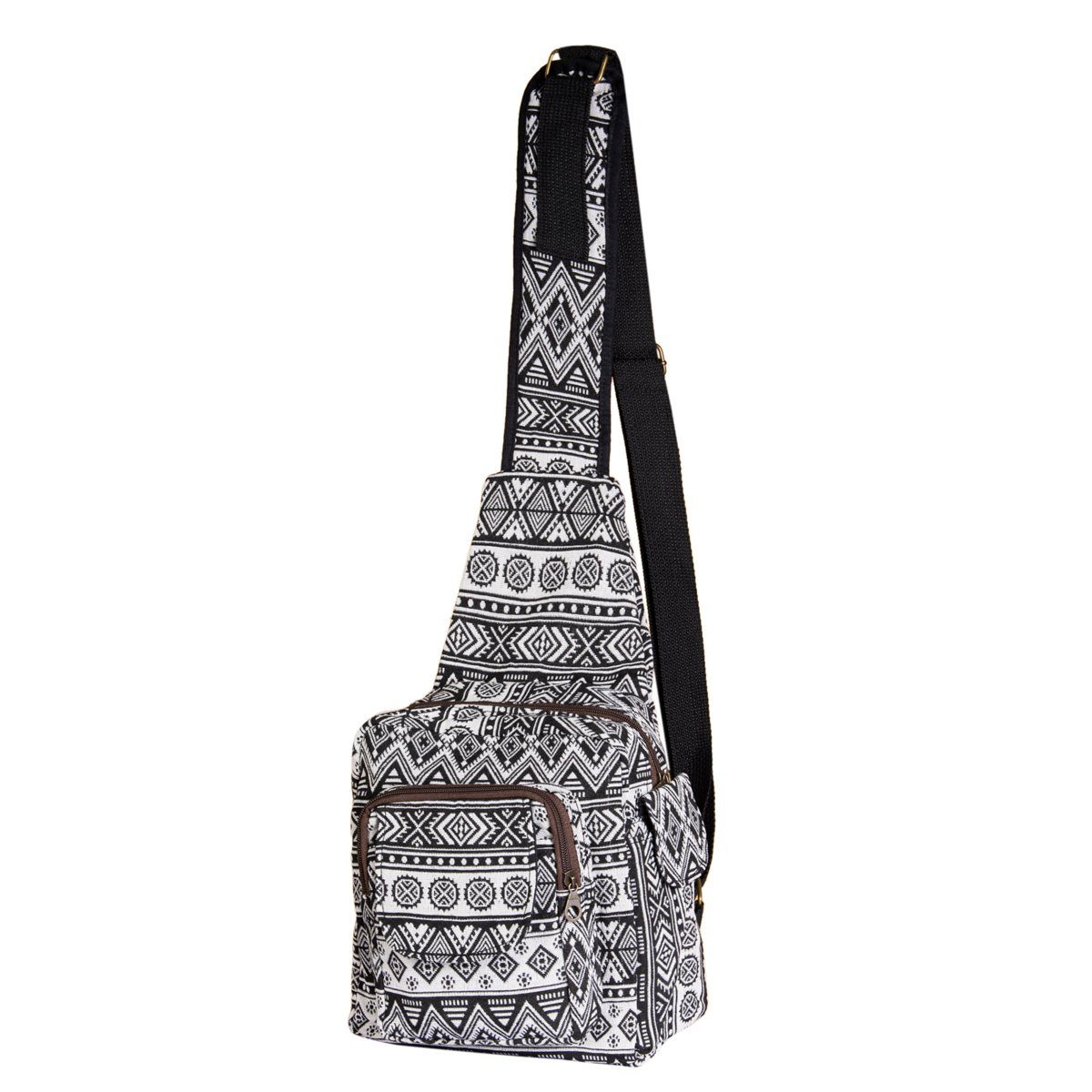 PANASIAM Umhängetasche Schultertasche Webdesign auch wie ein kleiner Rucksack auf einer, Schulter tragbar aus fester Baumwolle kleine Handtasche Freizeittasche WOV13