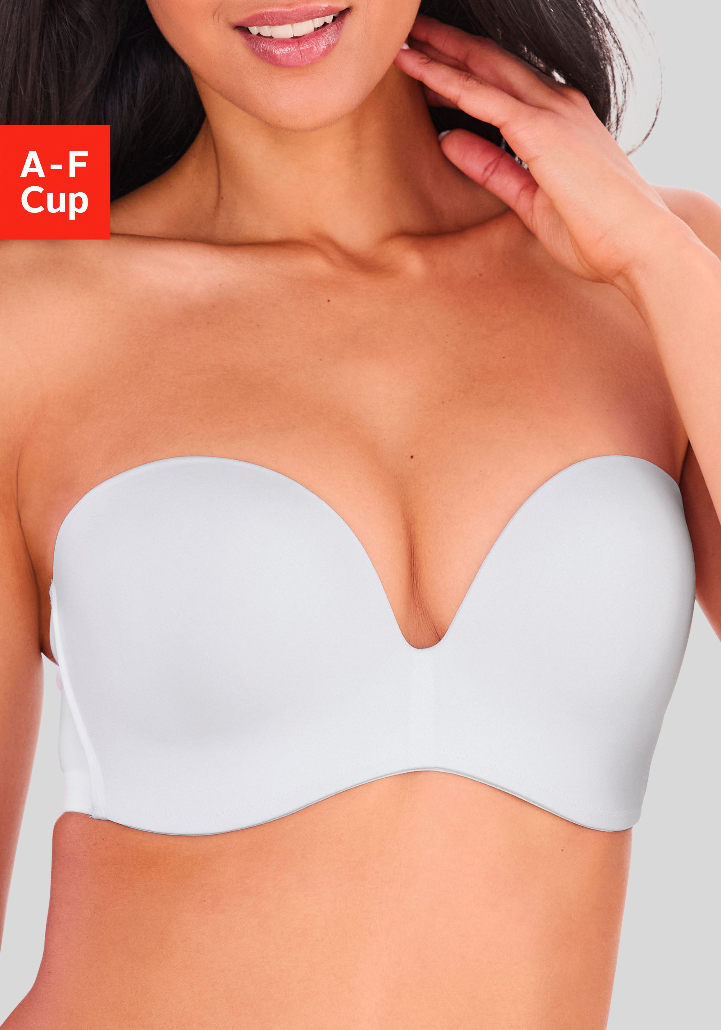 LASCANA Multiway-BH, Dirndl-BH, BH ohne Träger, T-Shirt-BH, Trägerloser BH, Push-up-BH mit 3 Tragevarianten, große Größen, Sommer