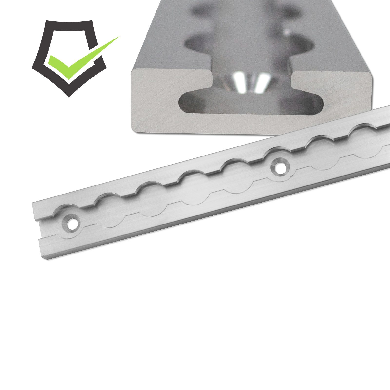 solidpro Spanngurt Airlineschiene 0,5 Meter eckig silber, TÜV zertifiziert, eloxiert (1-St)