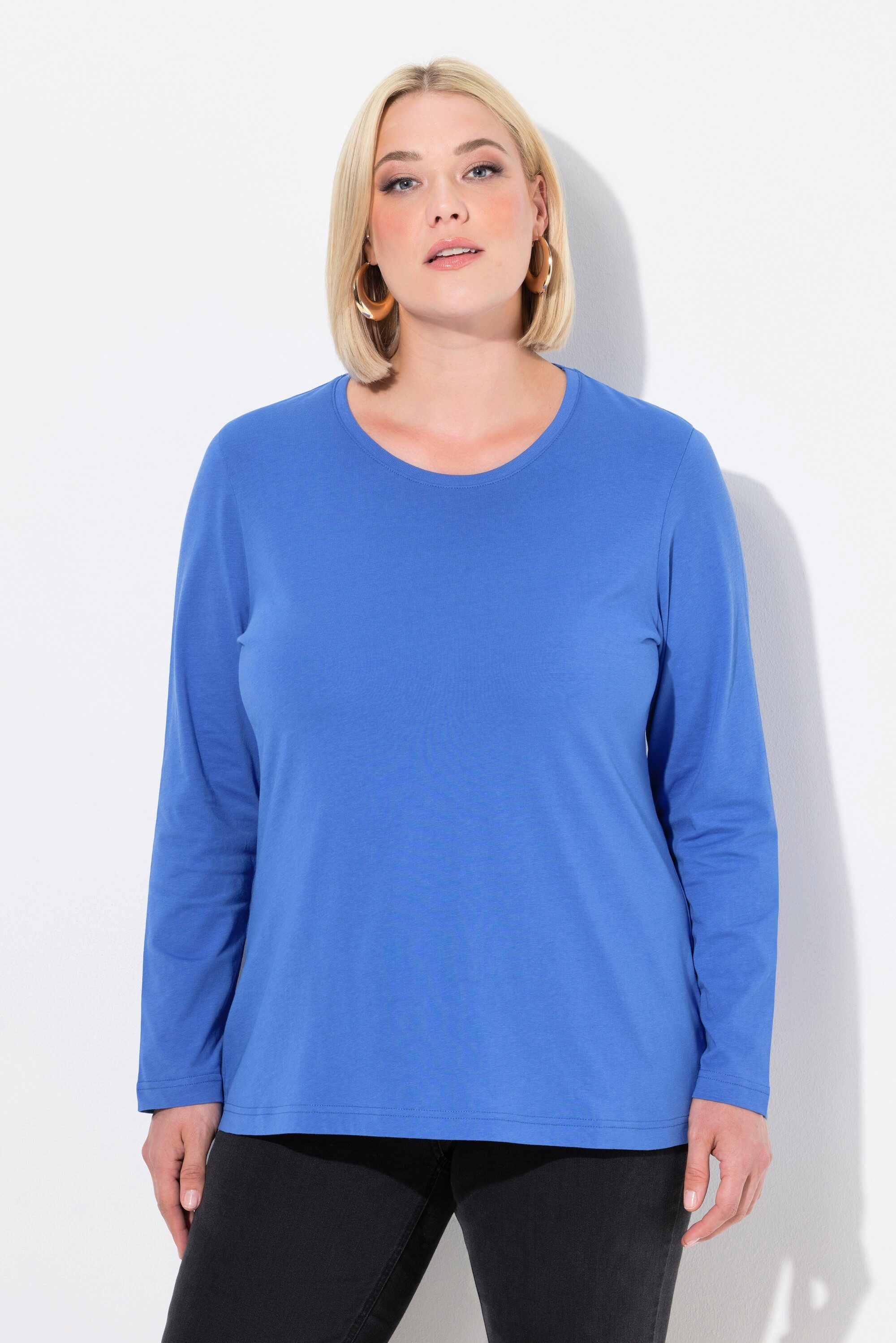 Ulla Popken T-Shirt bis 64 Oberteil Langarmshirt Basic Langarm günstig online kaufen