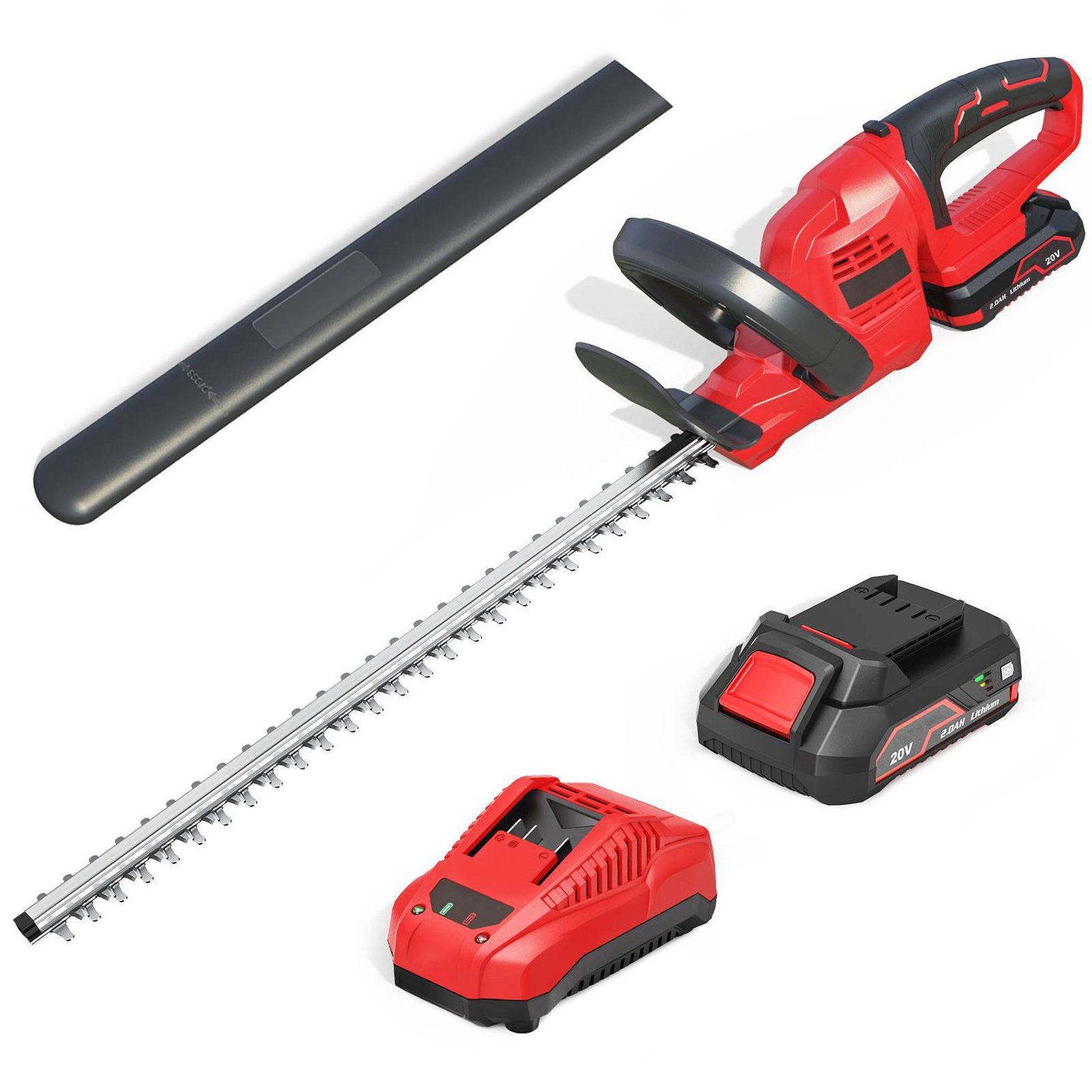 Daskoo Heckenschere Akku Heckenschere 51cm Schnittlänge mit 20V Akku, u