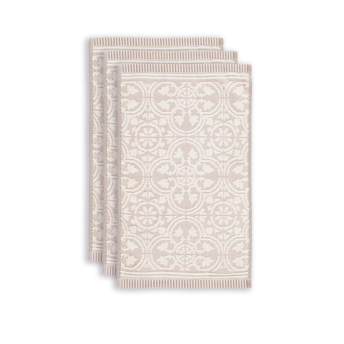 PiP Studio Handtuch Tile Pip Khaki 30X50 Set A 3 Khaki 100% Cotton, terry, 500 GSM 30, Baumwolle (1-St), Handtuch Frottetuch