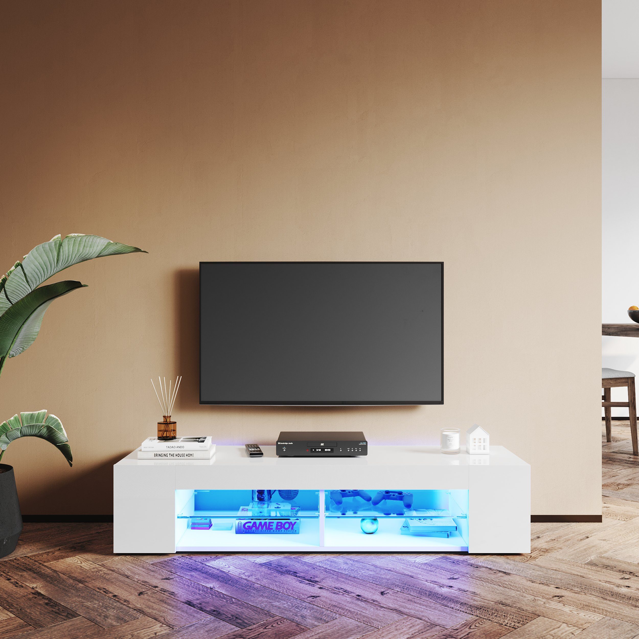 SONNI Lowboard TV Schrank schwarz/weiß, Lange günstig online kaufen