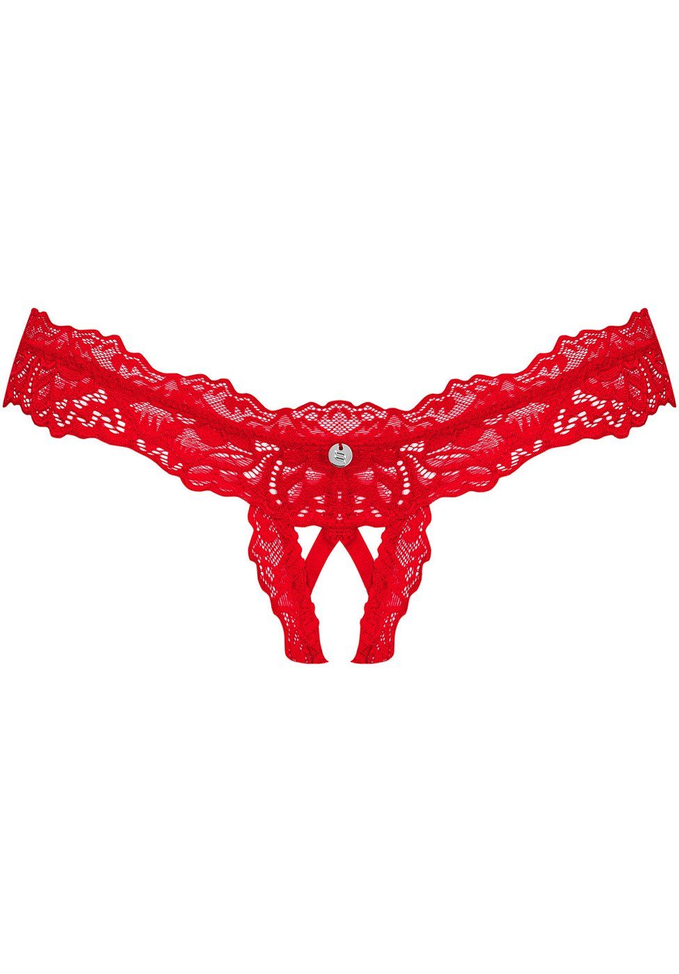 Obsessive String Ouvert String mit offenem Schritt Spitze - rot (1-St) aus zarter Spitze