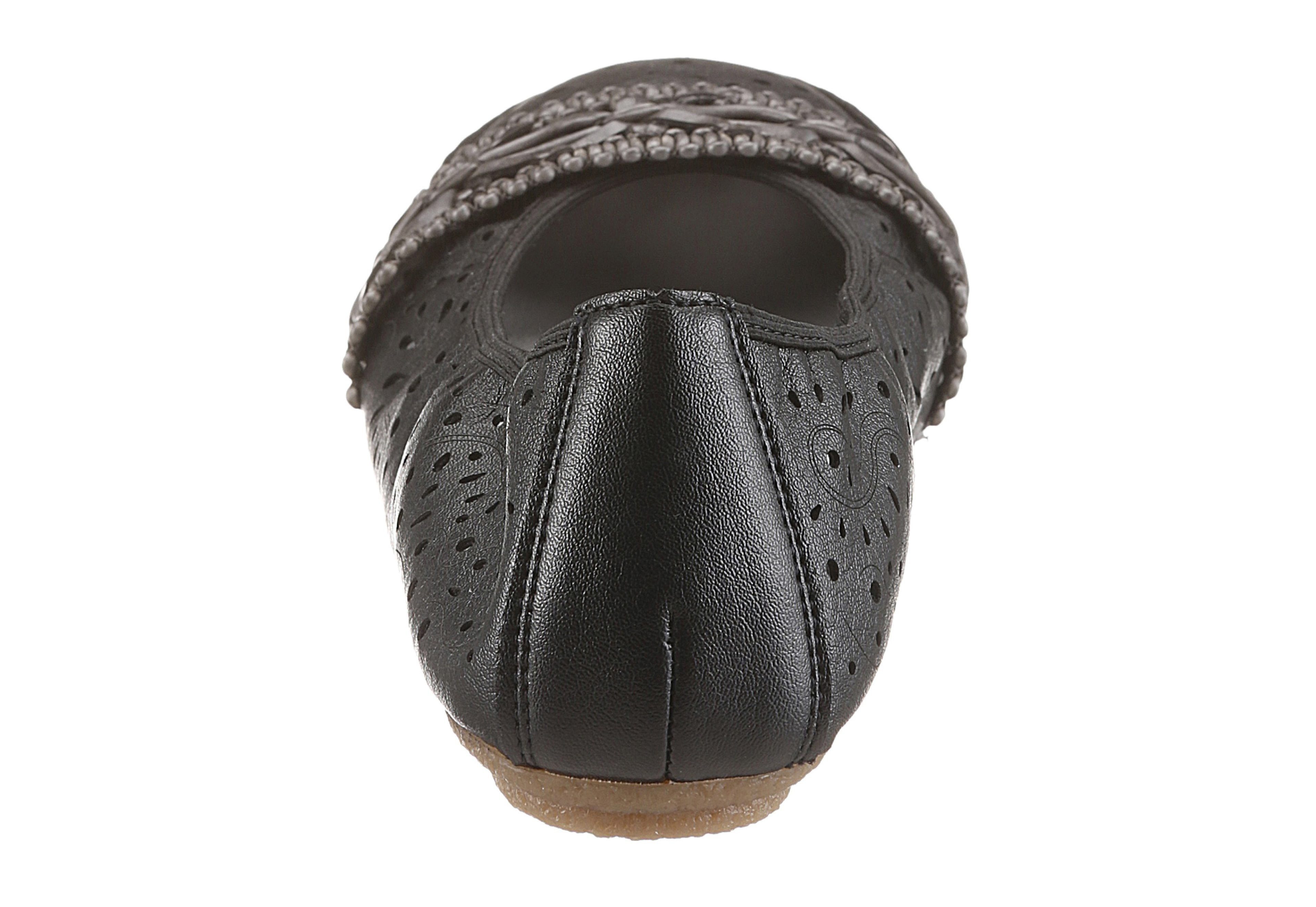 Rieker Ballerina Slipper, Flache Schuhe mit Rundum-Gummizug