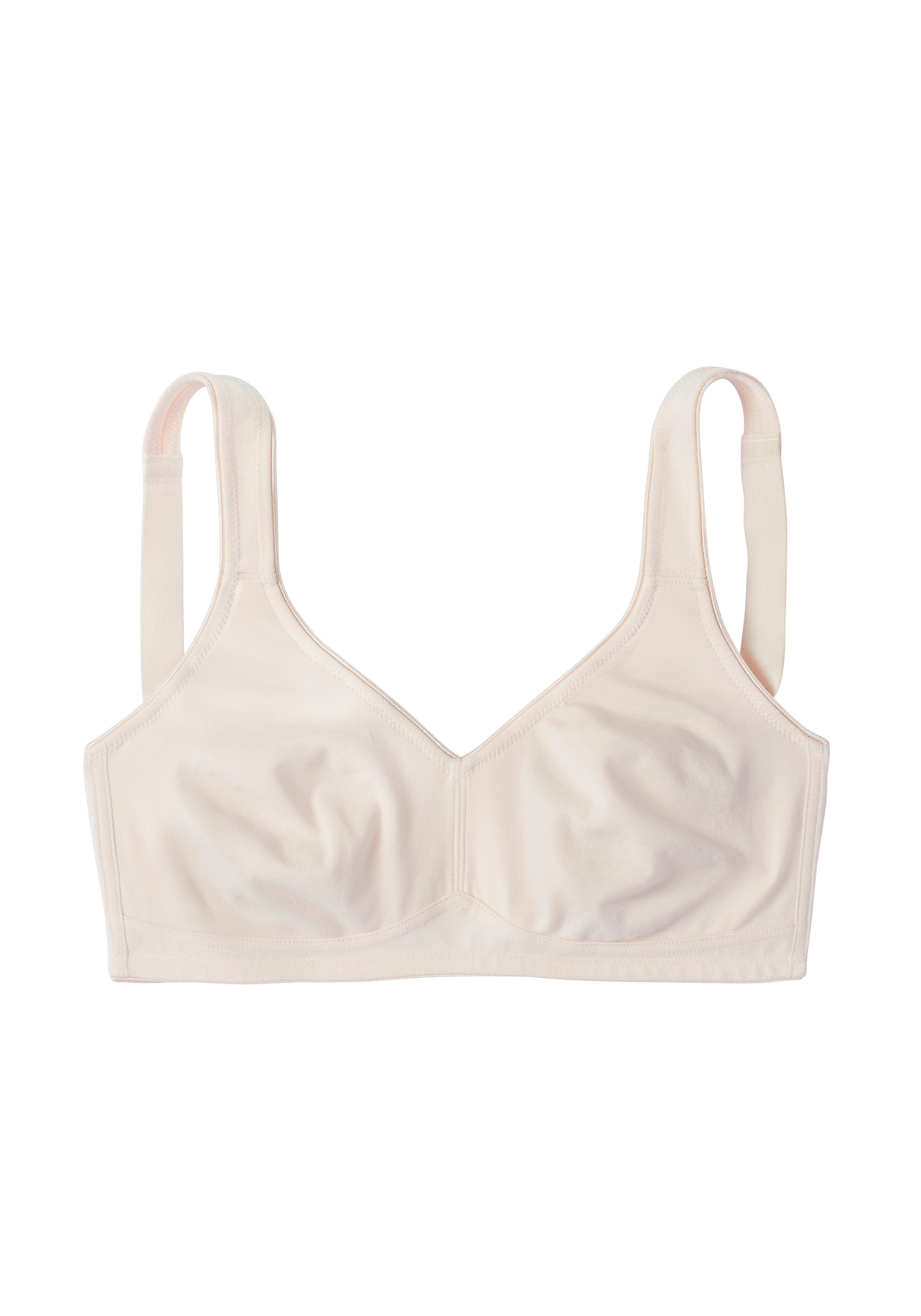 petite fleur by Lascana Entlastungs-BH, BH ohne Bügel, Baumwoll BH (Packung, 2 Stück) mit breiten Trägern, große Größen, bequemer BH – Bild 3 von 5