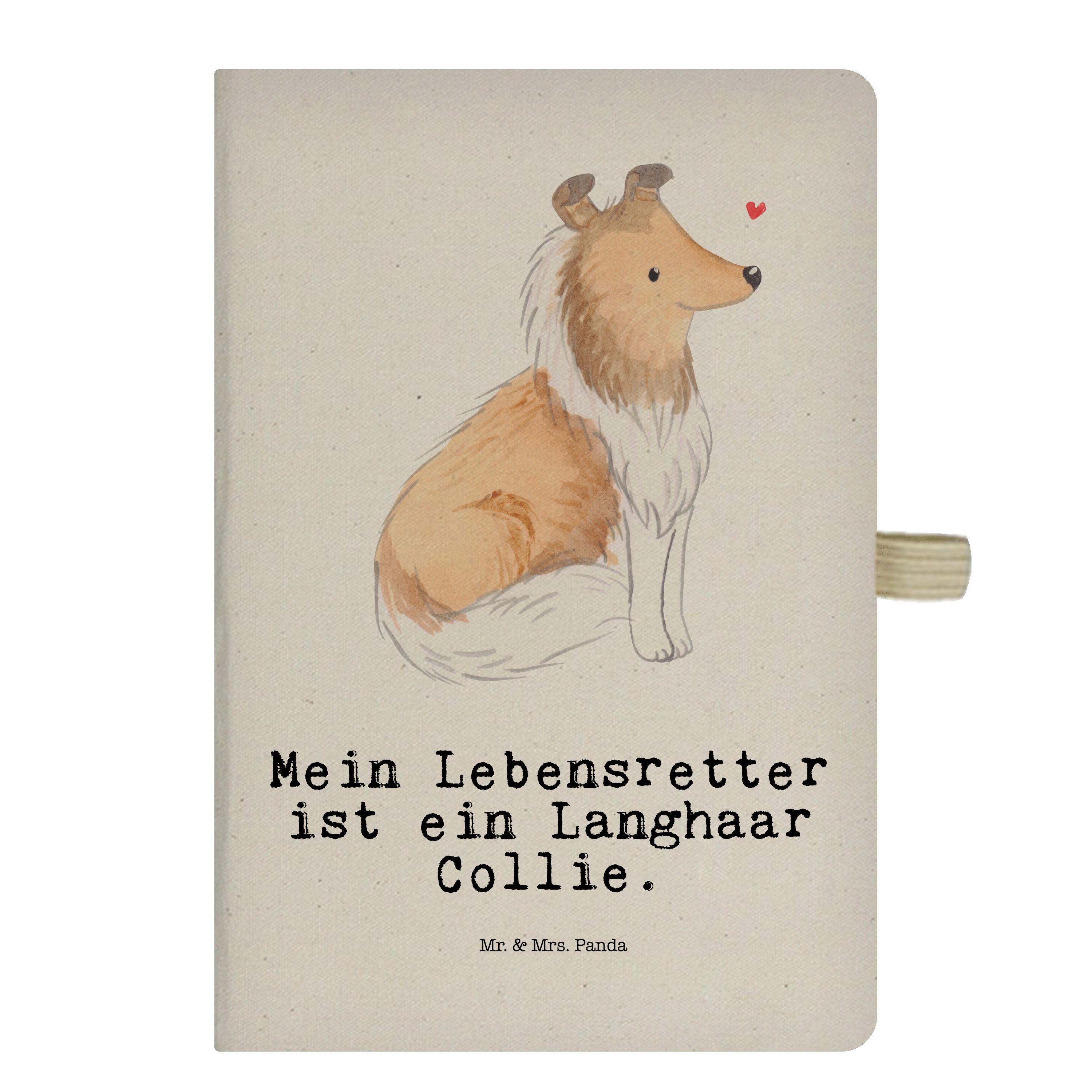 Mr. & Mrs. Panda Notizbuch Langhaar Collie Lebensretter - Transparent - Geschenk, Tierfreund, Ta Mr. & Mrs. Panda | Notizbücher