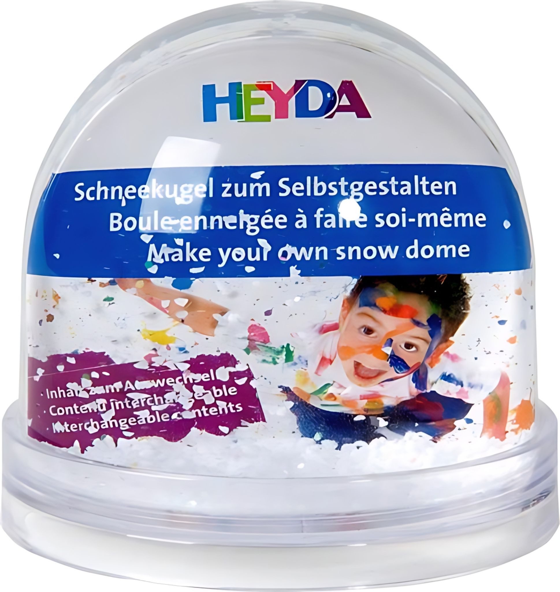 Heyda Christbaumschmuck HEYDA 204888400 Schneekugel klein 9 x85 cm Acryl