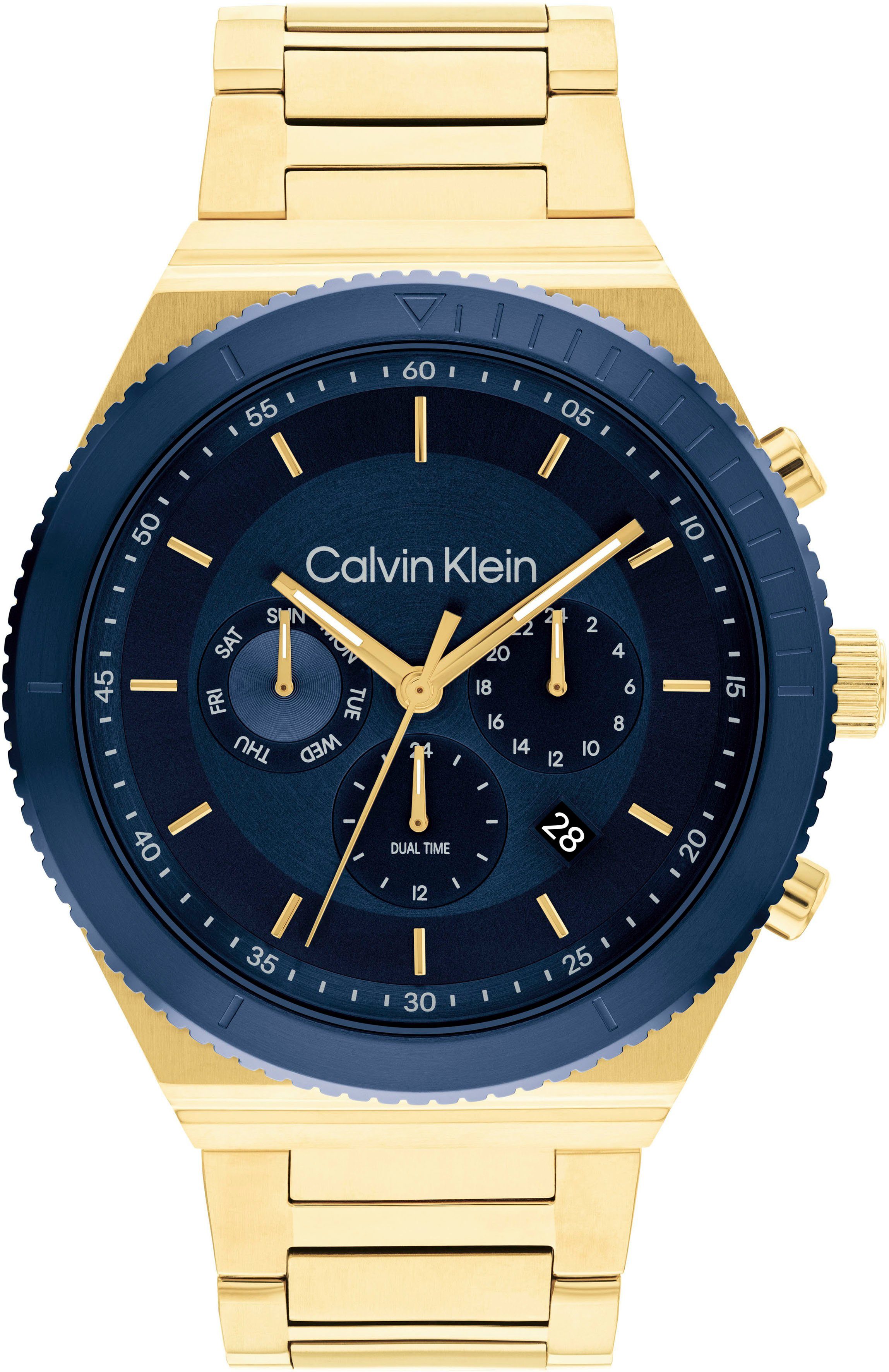 Calvin Klein Multifunktionsuhr SPORT 25200302, Quarzuhr, Armbanduhr, Herrenuhr, Datum, Edelstahlarmband