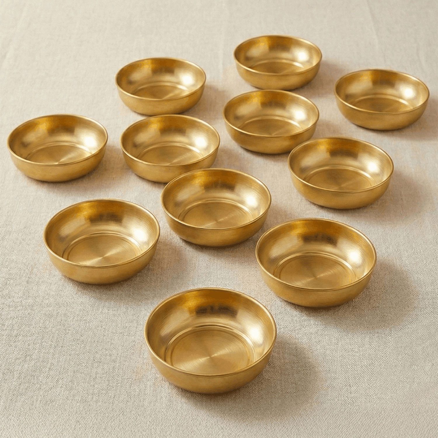 Jungengel Snackschale 12'er Set Gold Schälchen Dessertschalen Dipschalen Meze Servierschalen, Metall, (Set, 12-tlg), Metall, Ideal für Snacks & Dips, extra dünn & langlebig